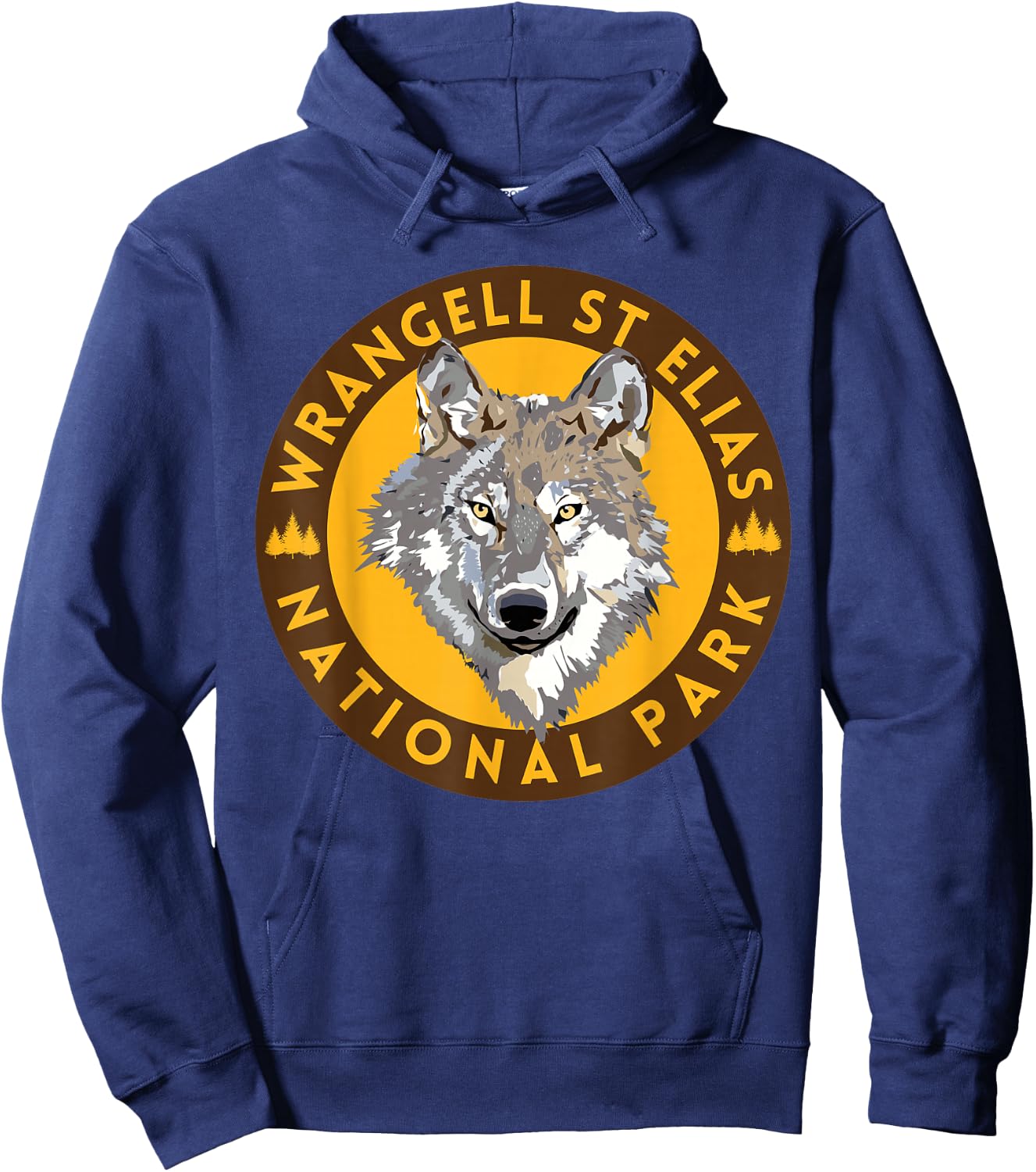 Wrangell St Elias National Park Alaska Wolf Hiking Outdoors Hoodie - Hoodie | Navy