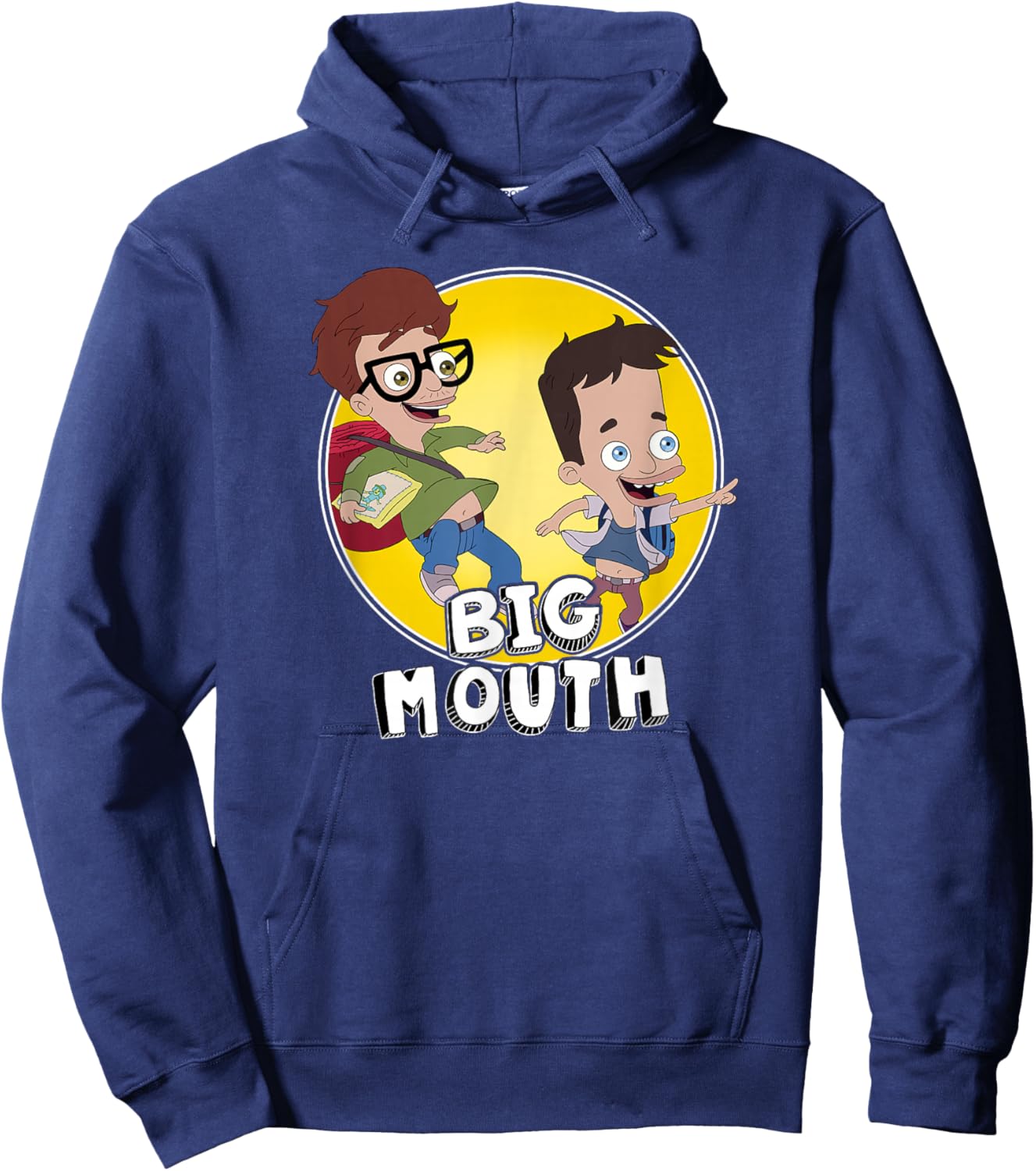 Big Mouth Nick & Andrew Best Friends Circle Portrait Hoodie - Hoodie | Navy