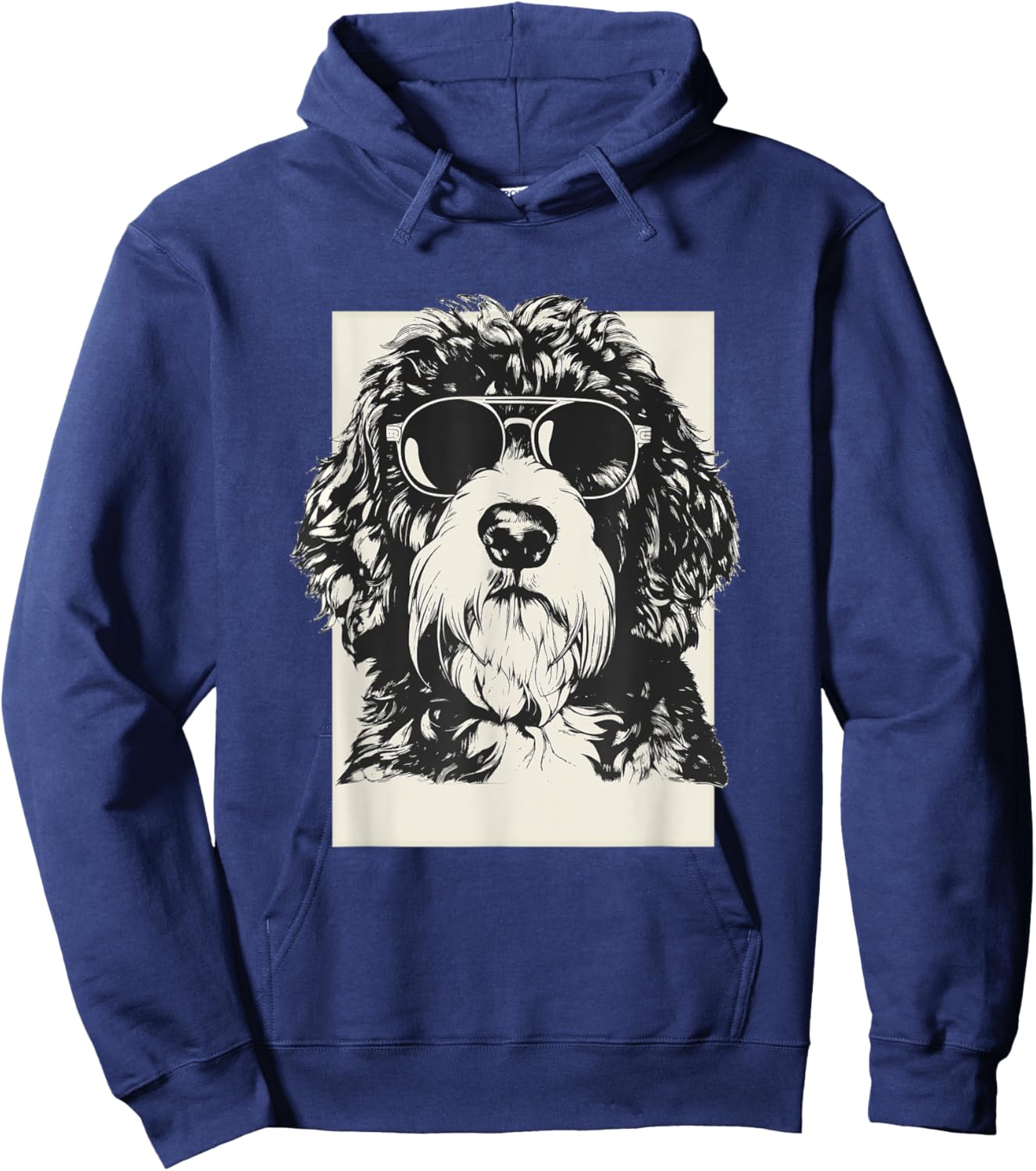 Saint Berdoodle Sketch Dog Funny Art Sketch Men Women Girls Kids Hoodie - Hoodie | Navy