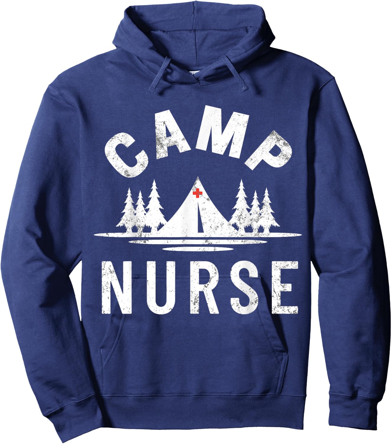 Vintage CAMP NURSE Outdoor Summer Camping Hoodie - Hoodie | Navy