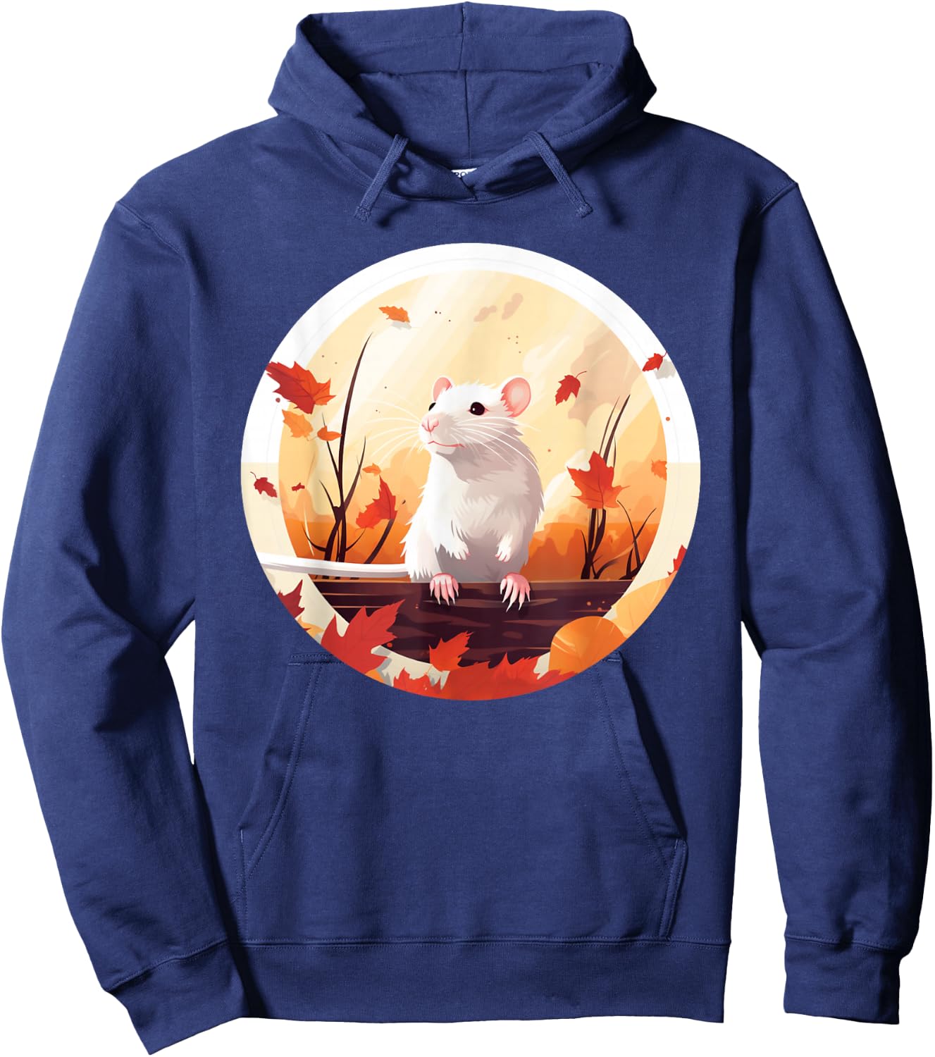 Funny windy Autumn Season with Fall and white Rats for Pets Hoodie - Hoodie | Navy