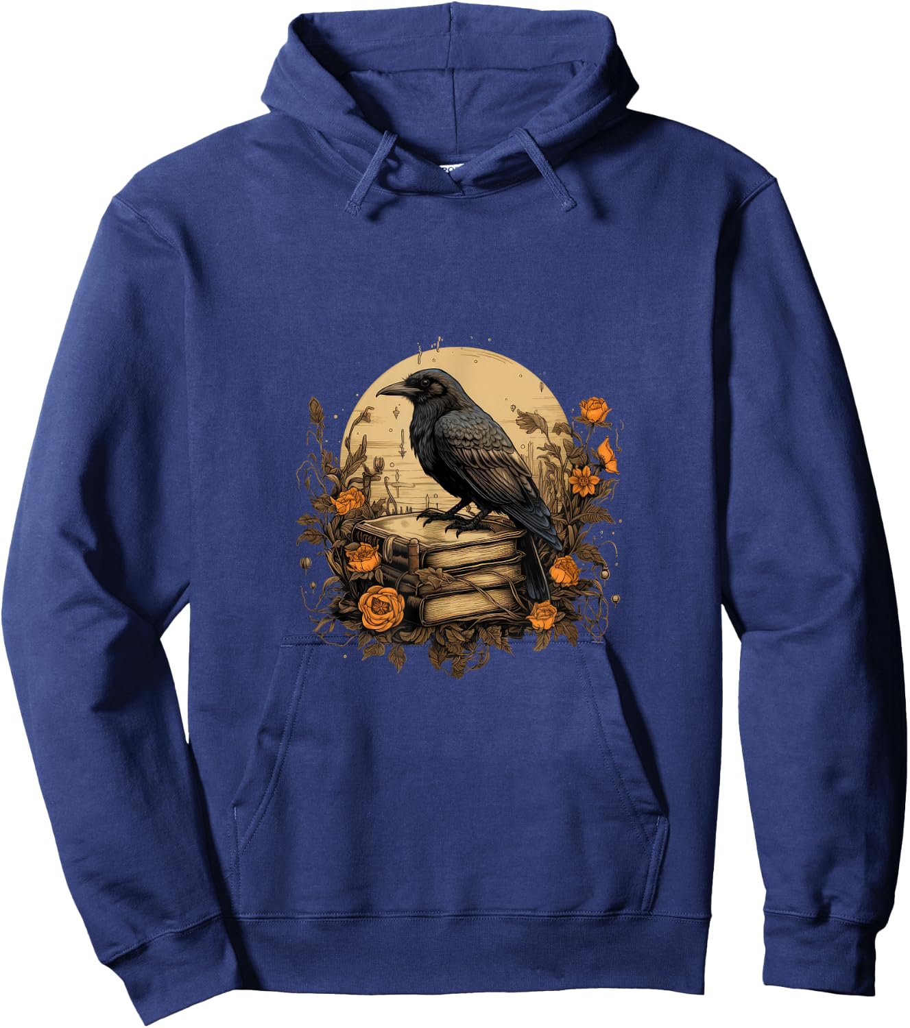 Book Lover Gift Ideas Raven Reading Book Occult Crow Hoodie - Hoodie | Navy