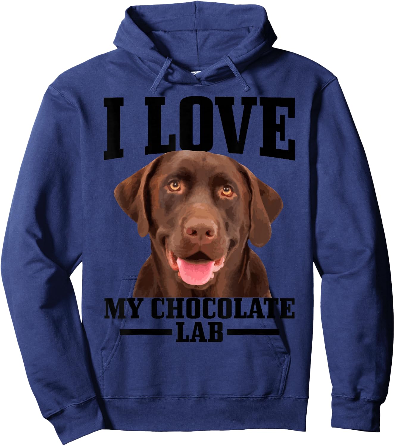 Chocolate Labrador Retriever Mom Dad I Love My Lab Dog Hoodie - Hoodie | Navy
