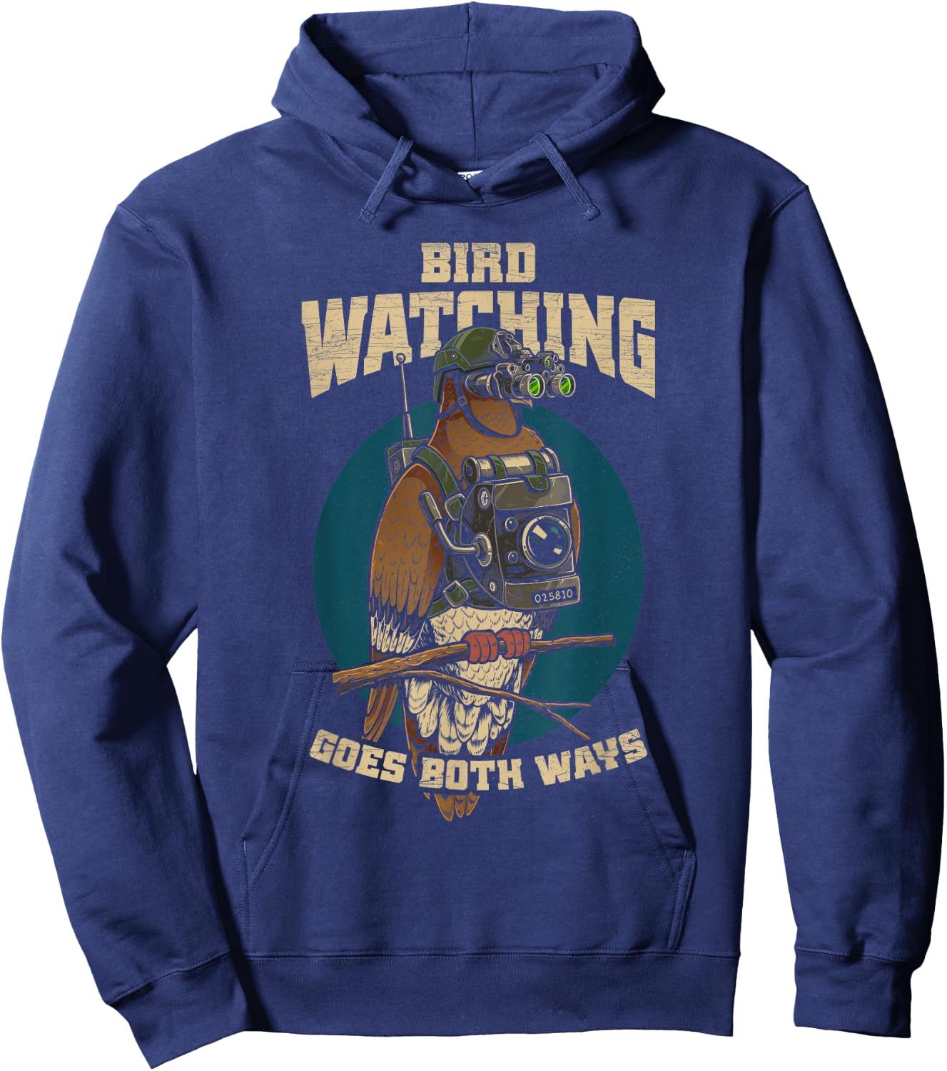 Funny Birds Not Real Shirt Bird Watching Goes Both Ways Hoodie - Hoodie | Navy