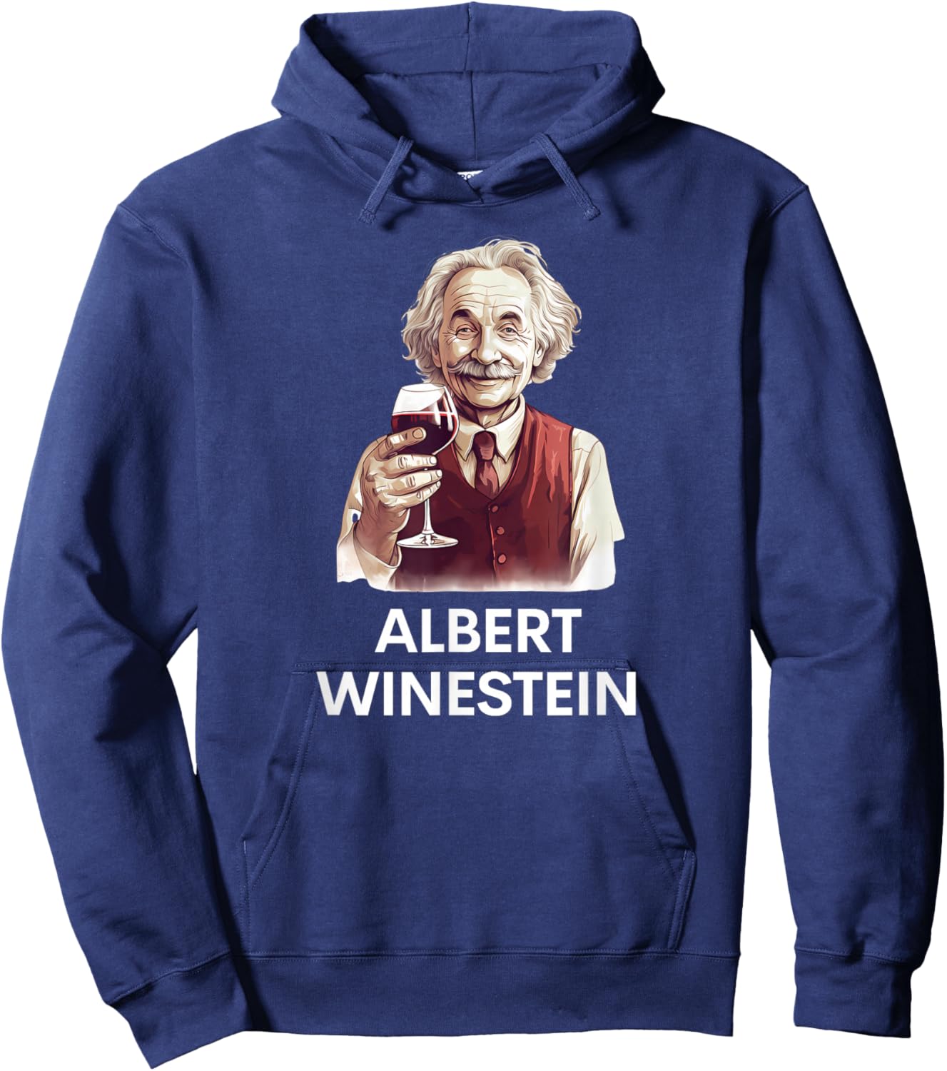 Wine Lover Funny Albert Winestein Physics Teacher Hoodie - Hoodie | Navy