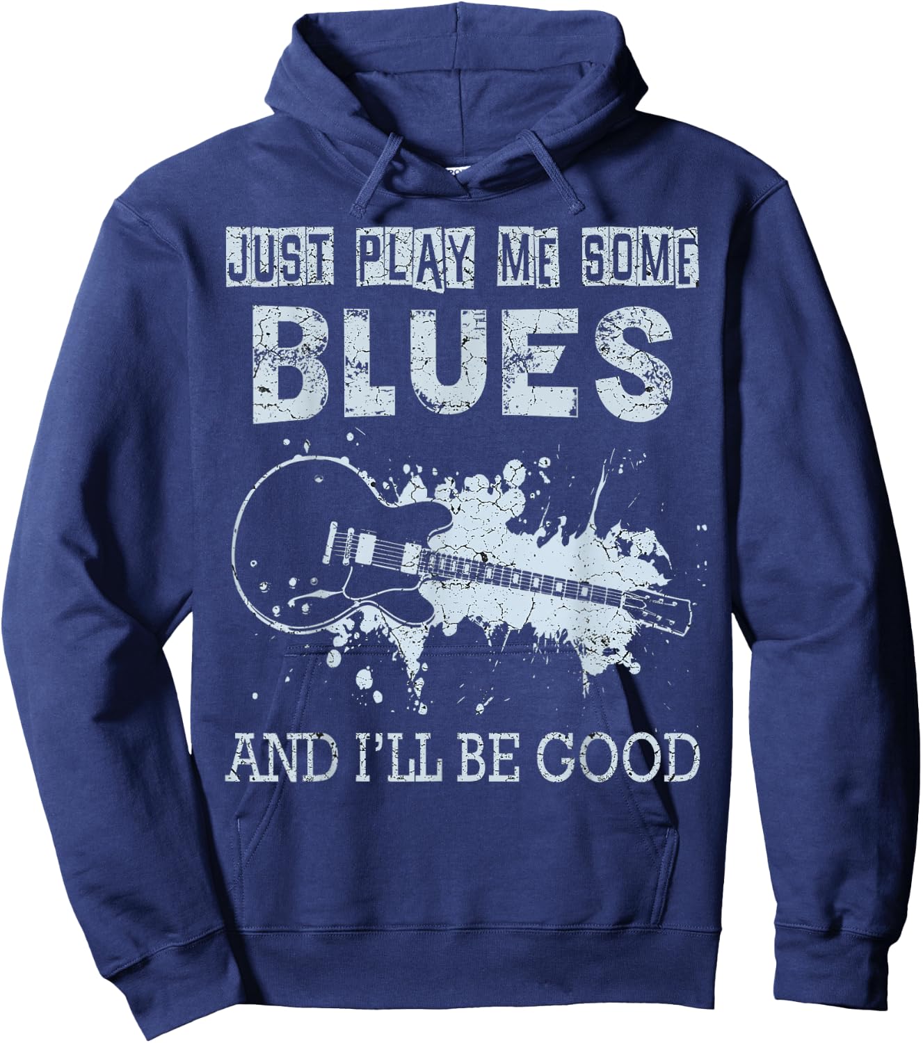 Blues Music Band Lover Vintage Guitar Teacher Funny Blues Hoodie - Hoodie | Navy