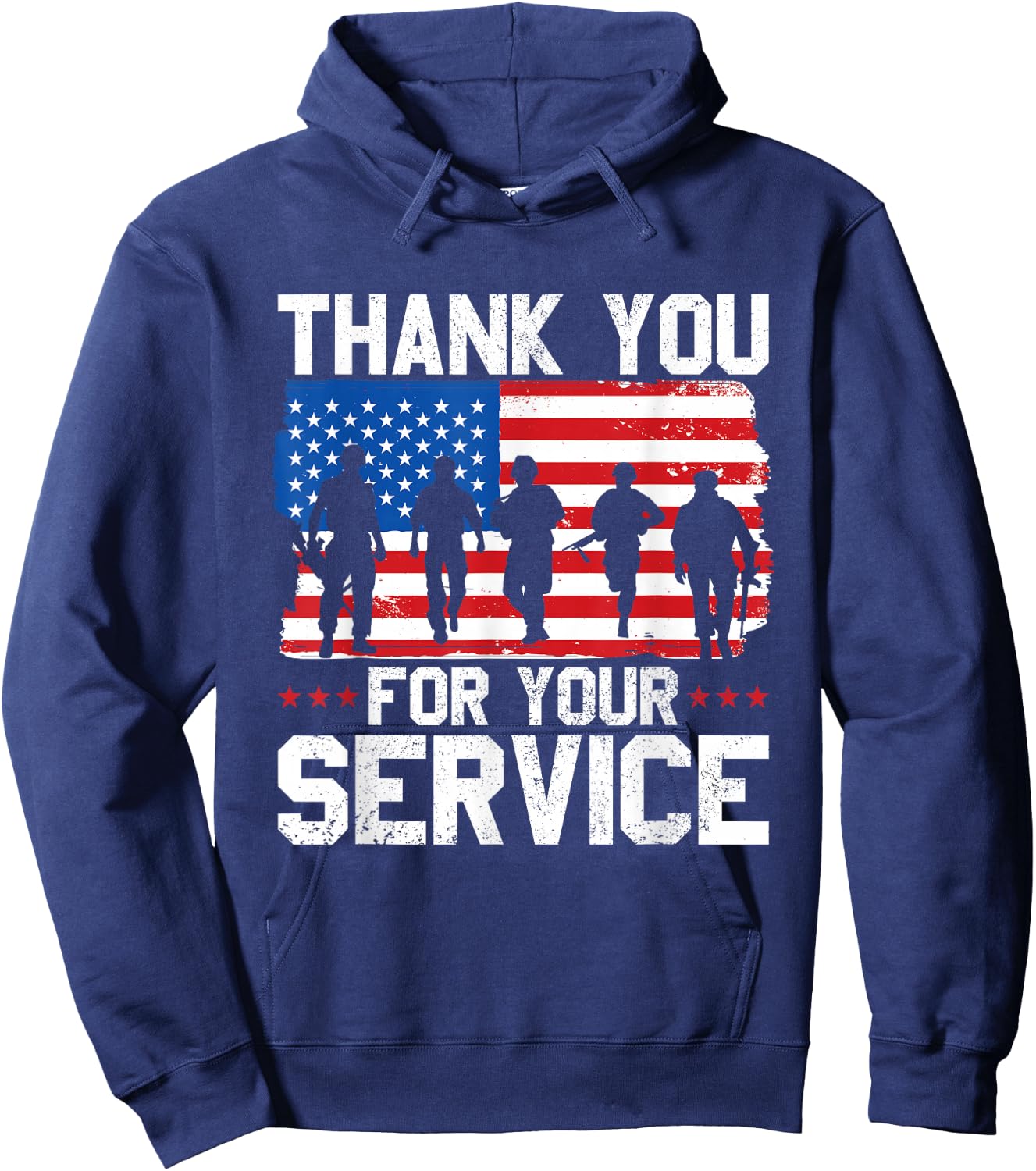 Veterans Day Thank You Memorial Day Us Patriotic Design Hoodie - Hoodie | Navy