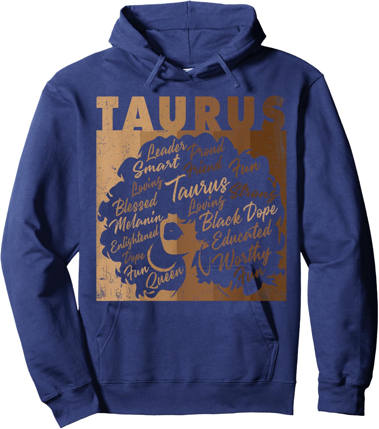 Taurus Girl African American Women Melanin Birthday Hoodie - Hoodie | Navy