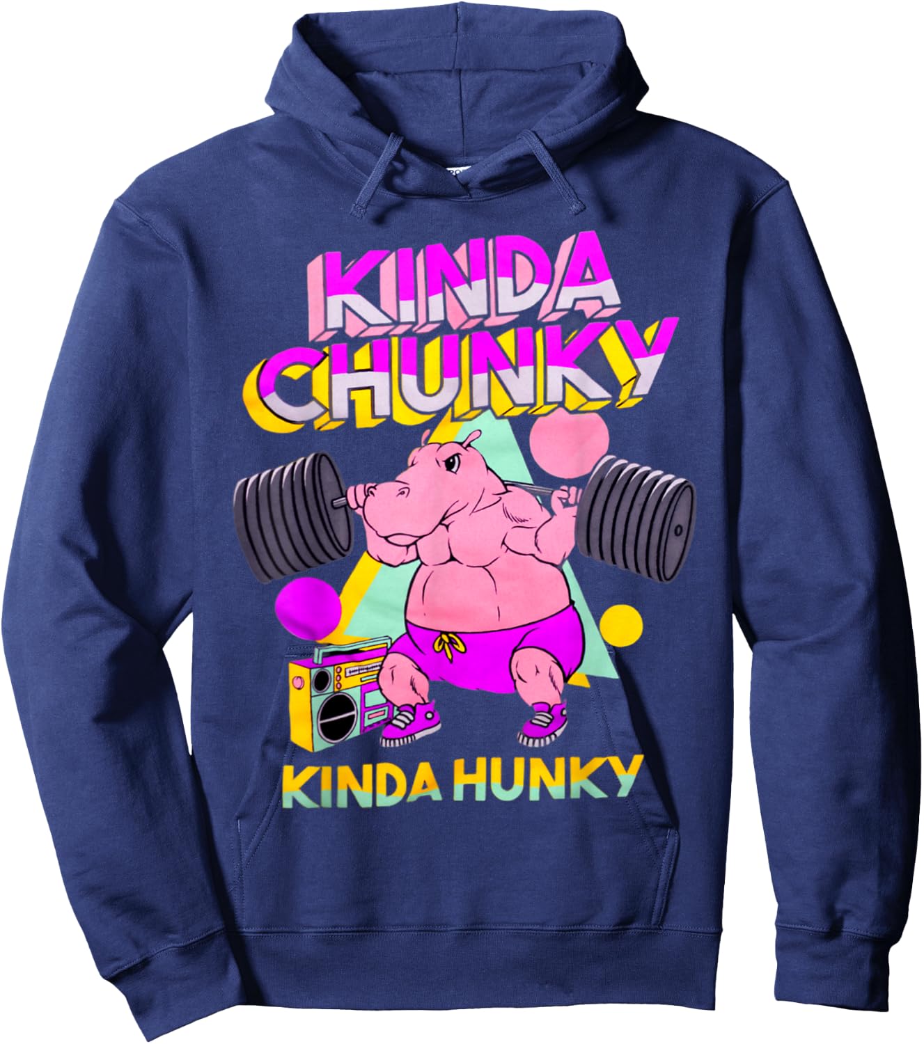 Kinda Chunky Kinda Hunky, Bodybuilding Gym Hoodie - Hoodie | Navy