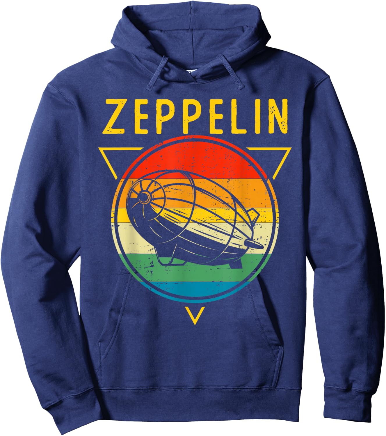 Retro Vintage Zeppelin 70s 80s Dirigible Airship Hoodie - Hoodie | Navy