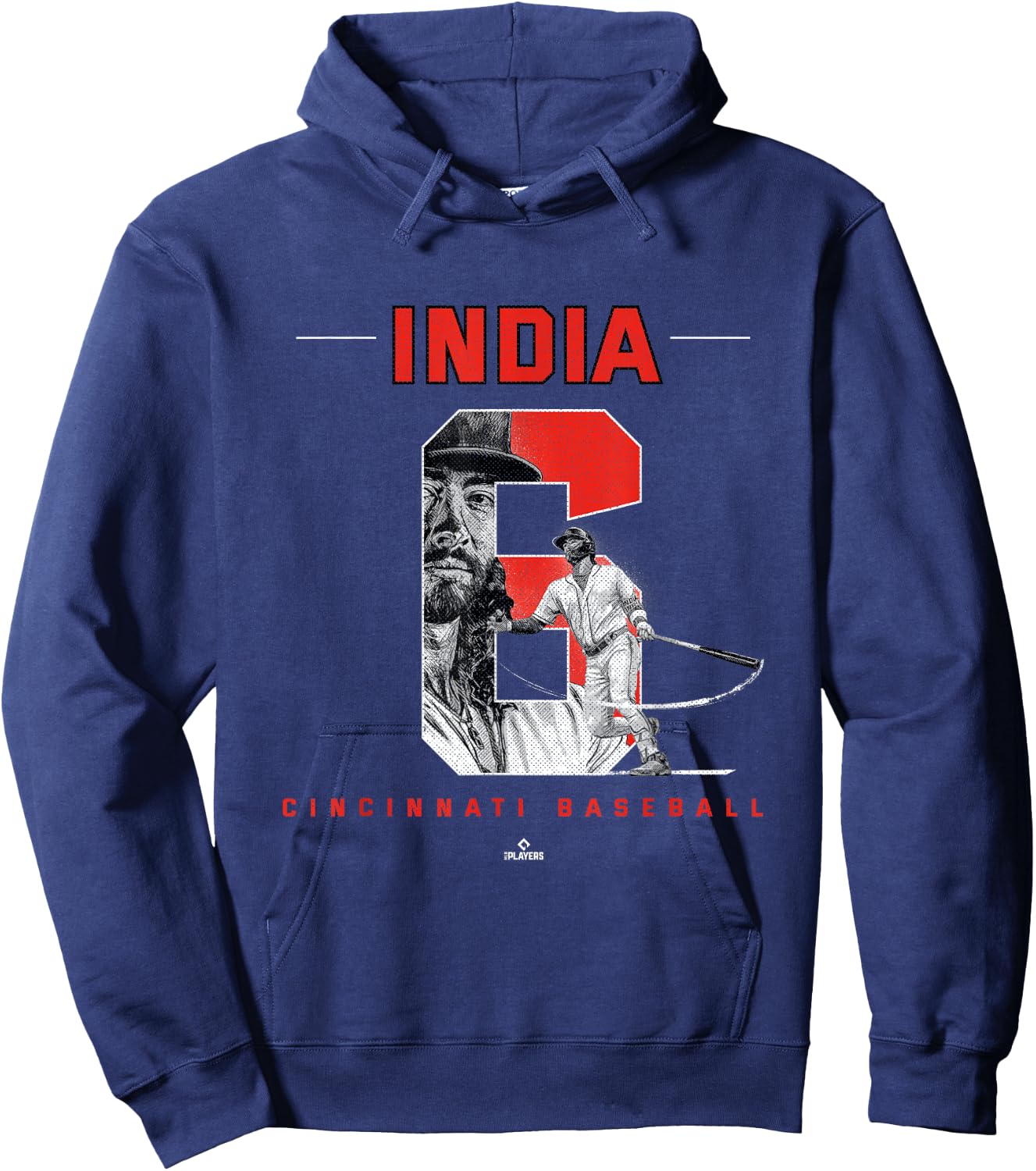 Number and Portrait Jonathan India Cincinnati MLBPA Hoodie - Hoodie | Navy