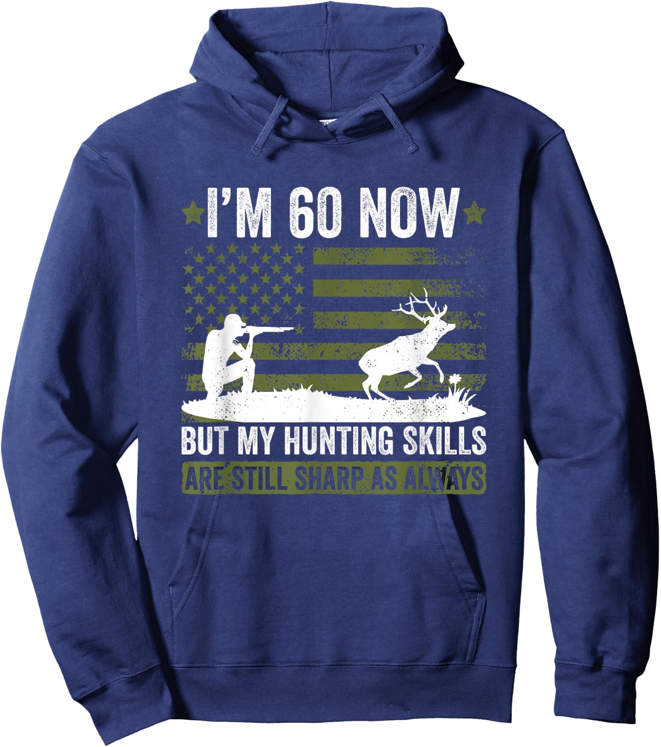 Hunter birthday 60 years old hunter 60th birthday hunting Hoodie - Hoodie | Navy