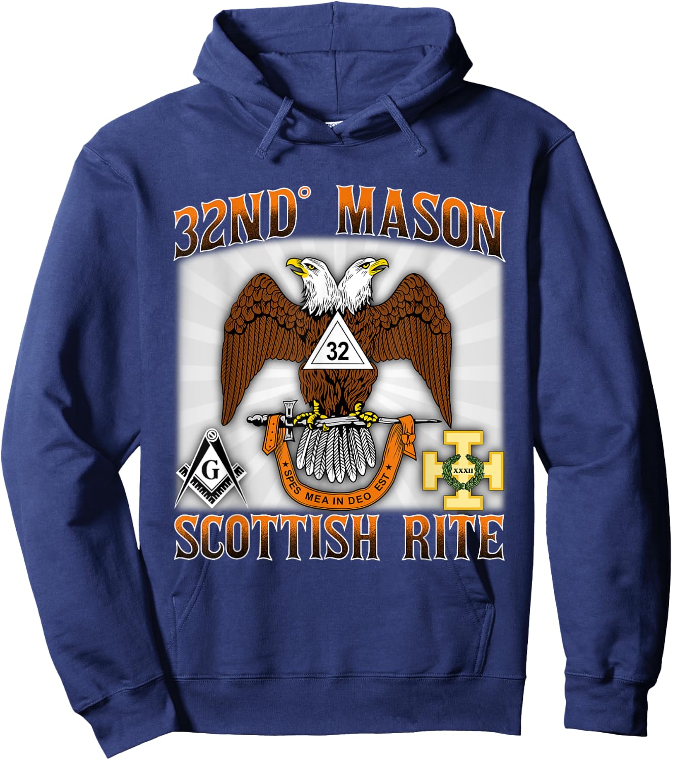 Scottish Rite Mason 32nd Masonic 32 AASR WD Valley Old Style Hoodie - Hoodie | Navy