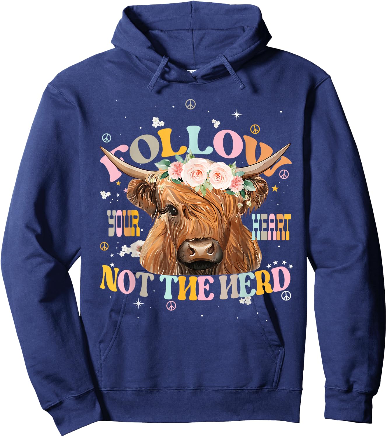 Follow Your Heart Not The Herd Heifer Apparel Hoodie - Hoodie | Navy