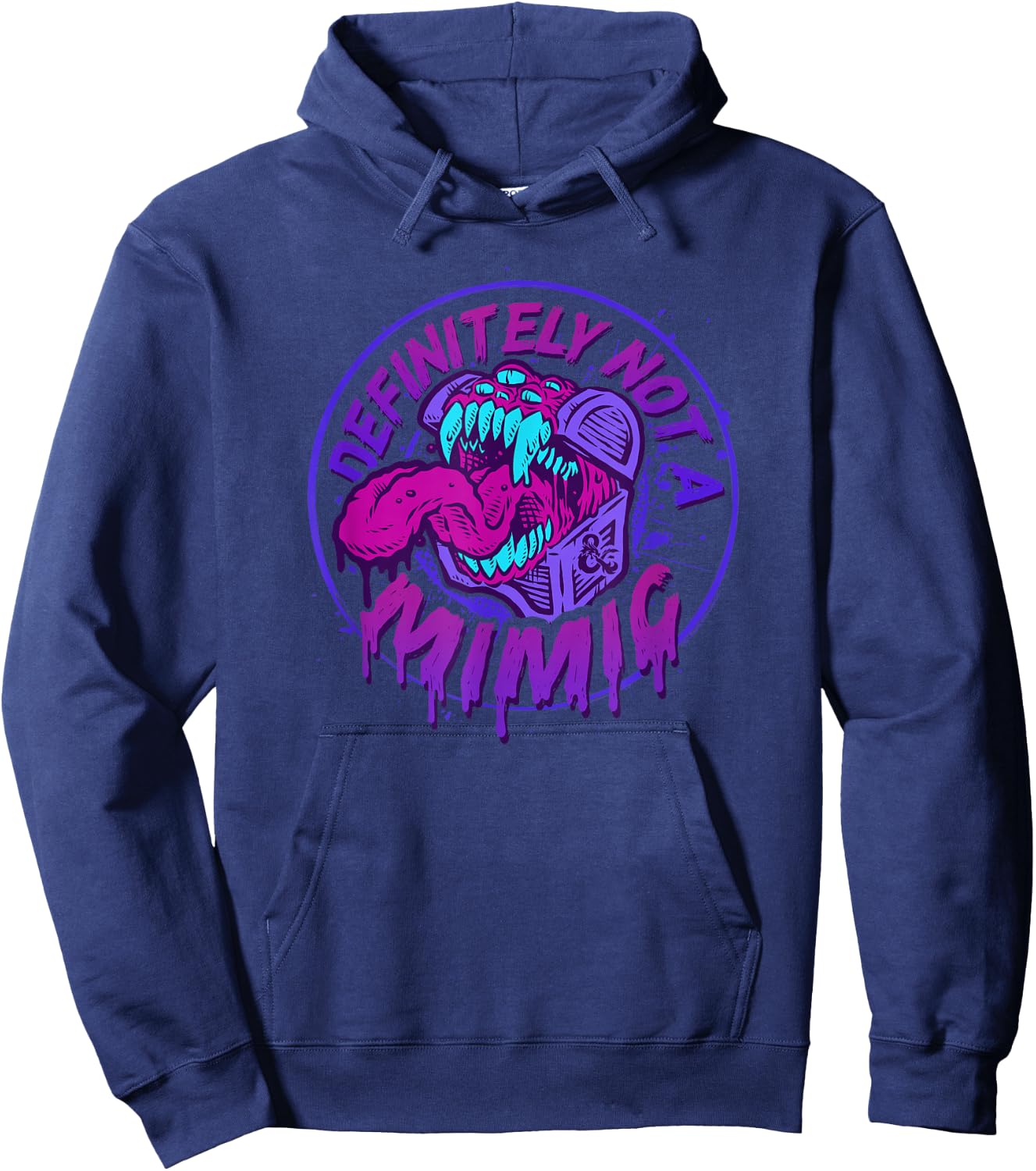 Dungeons & Dragons Definitely Not A Mimic Iconic Logo Hoodie - Hoodie | Navy