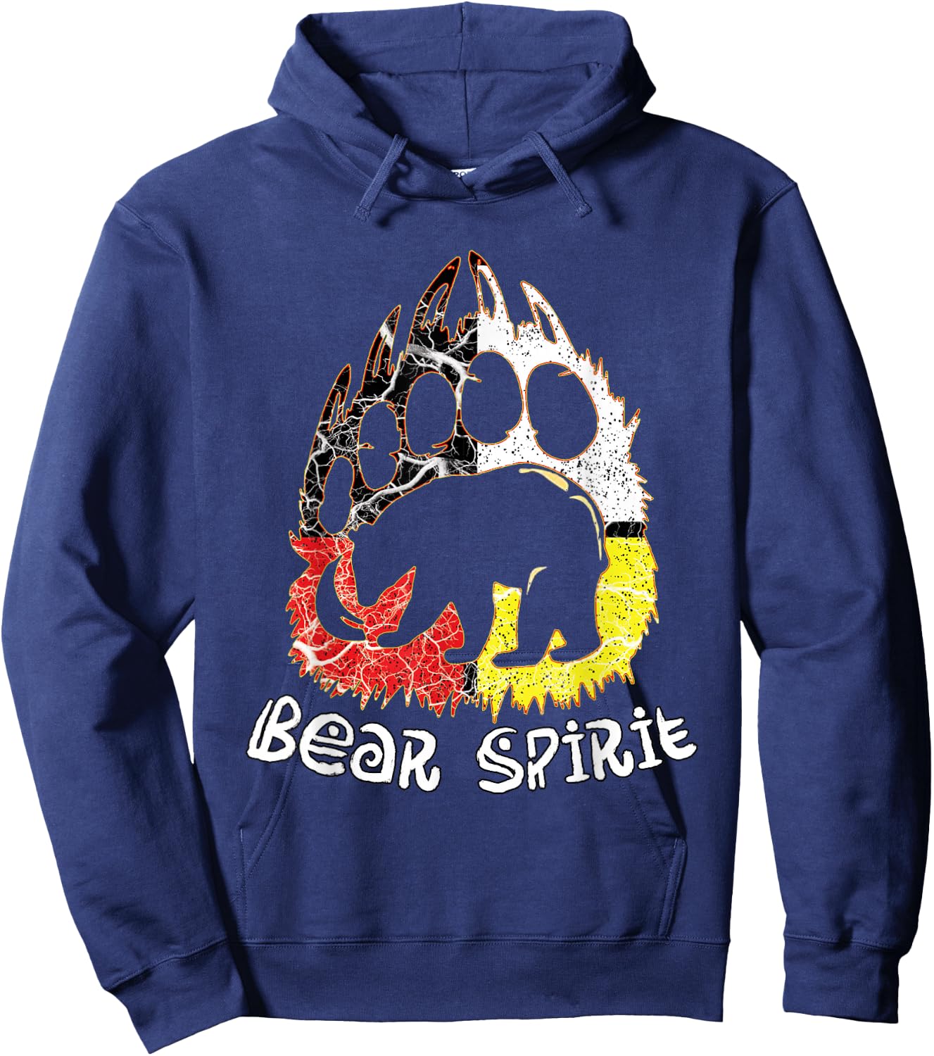 Native American Bear Spirit, Bear Paw Hoodie - Hoodie | Navy