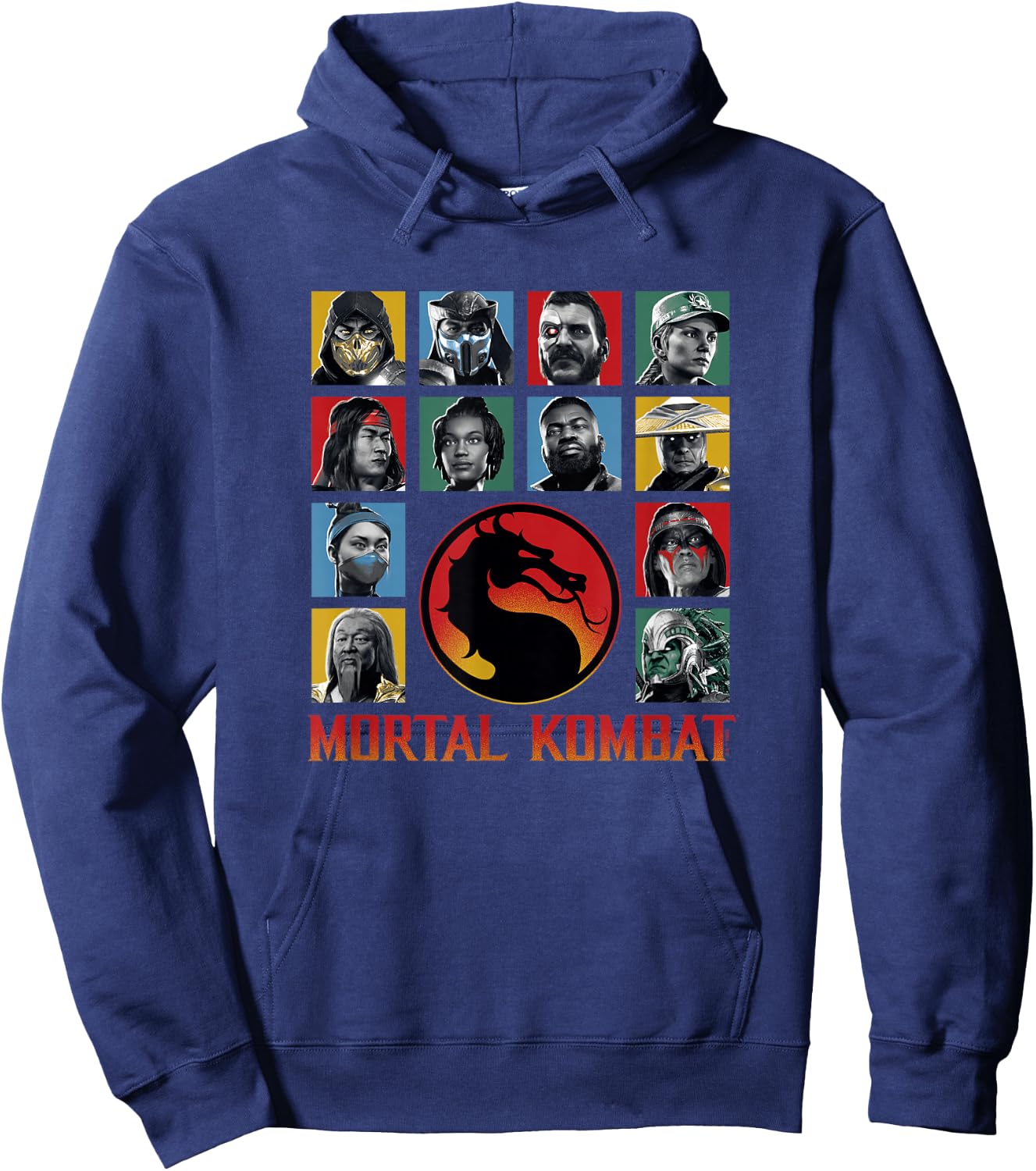 Mortal Kombat Klassic Main Fighters Characters Group Shot V3 Hoodie - Hoodie | Navy
