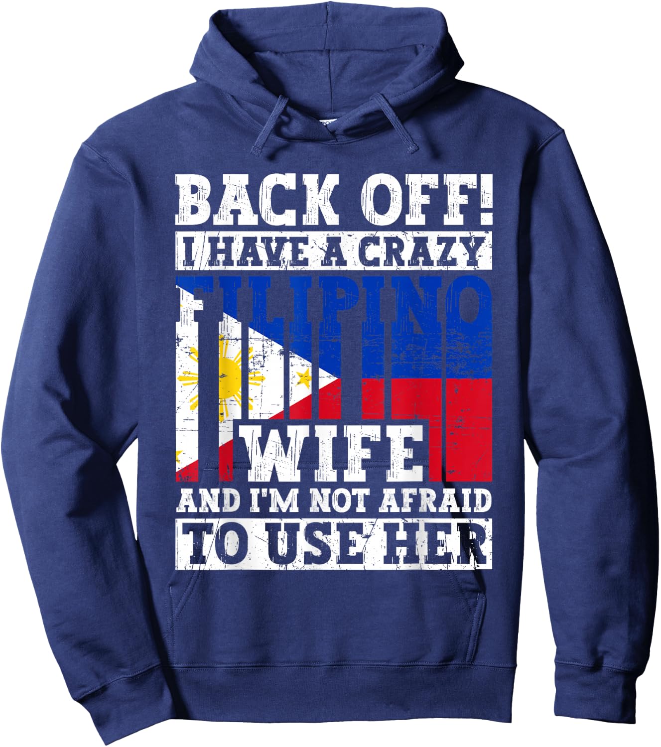 Funny Filipino Husband Philippines Flag Roots Heritage Hoodie - Hoodie | Navy