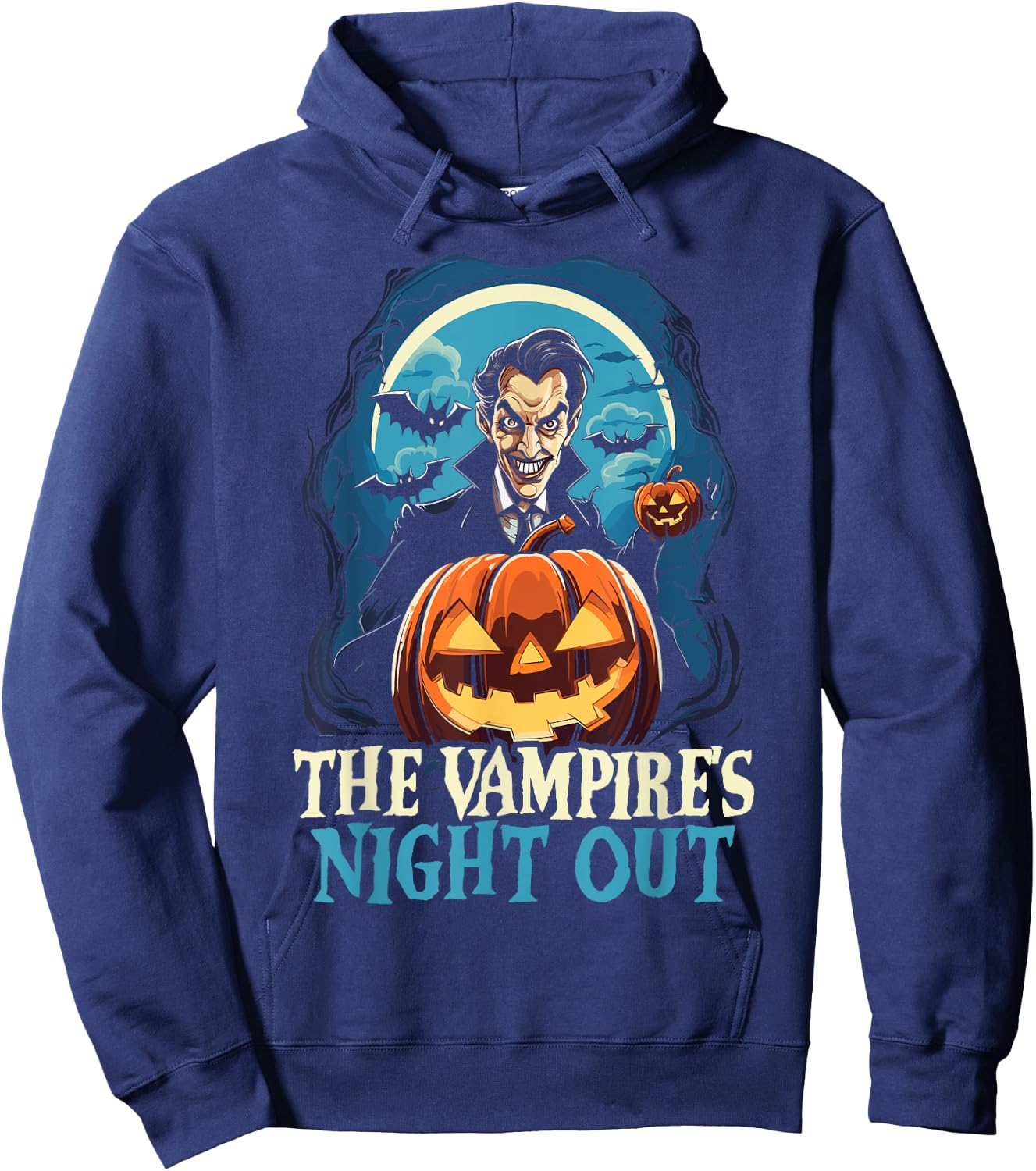Dracula Halloween Scary Trick Or Treat Spooky Vampire Hoodie - Hoodie | Navy