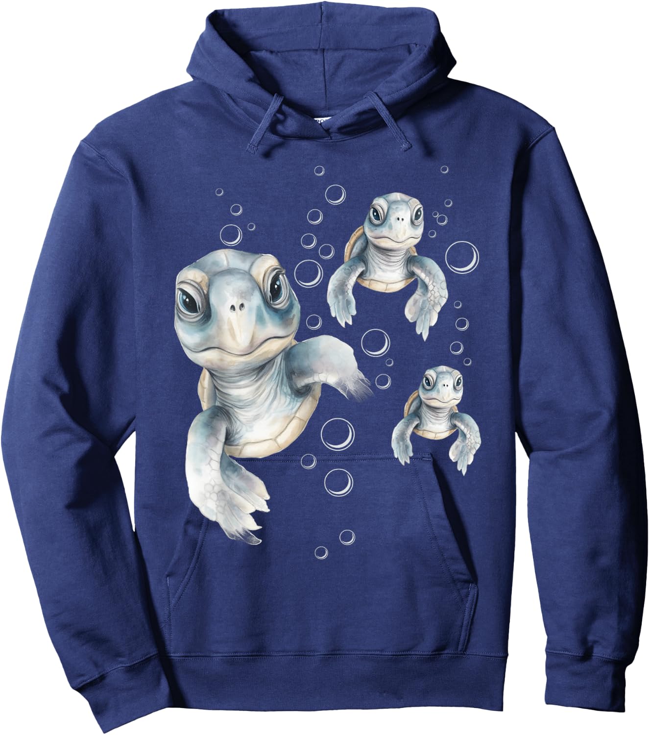 Colorful Swimming Turtles - Summer Vacation Sea Animal Lover Men Women Girls Kids Hoodie - Hoodie | Navy