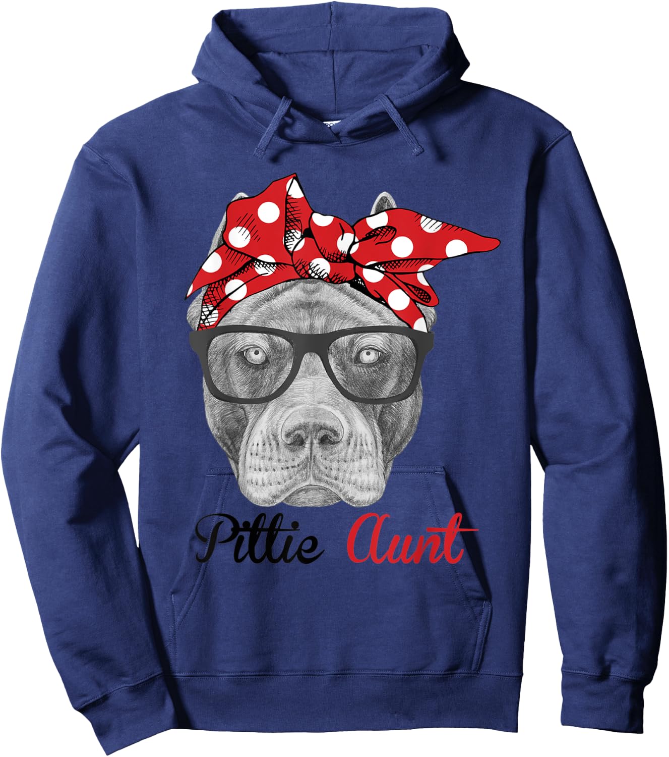 Funny Pittie Aunt Auntie Pitbull Dog Lovers Men Women Kids Hoodie - Hoodie | Navy