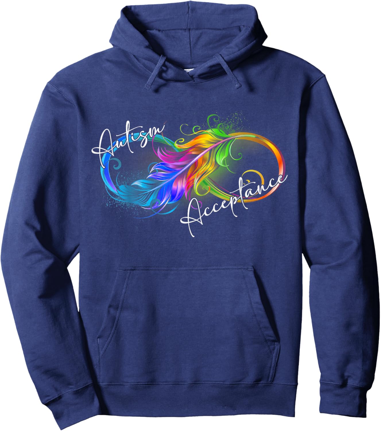Autism Red Instead Infinity Symbol Autistic Acceptance Hoodie - Hoodie | Navy