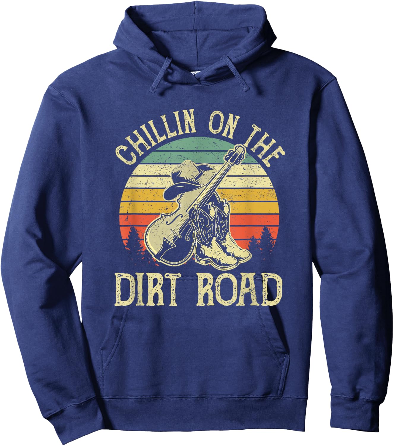 Chillin On The Dirt Road Western Life Rodeo Country Music Hoodie - Hoodie | Navy