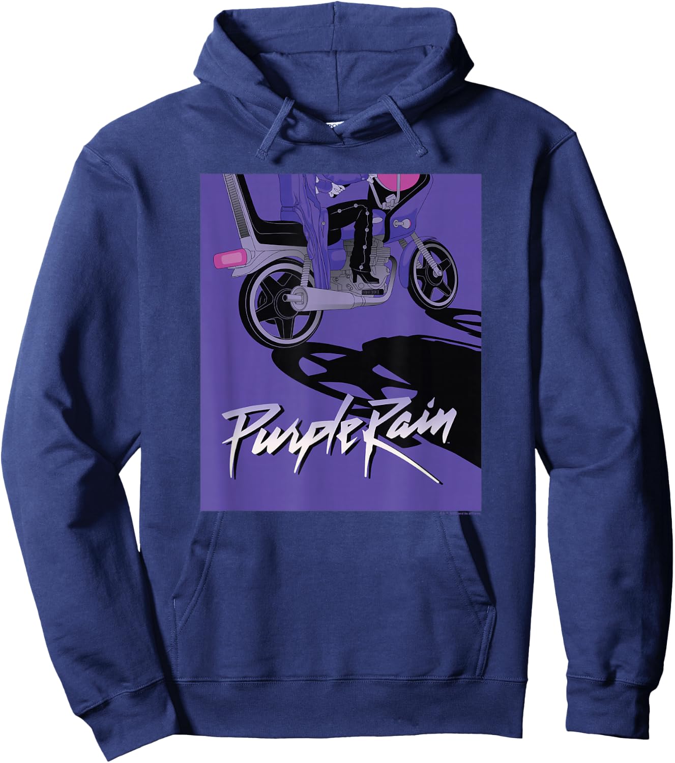 WB100 Purple Rain Prince Motorcycle Album Cover Sketch Hoodie - Hoodie | Navy