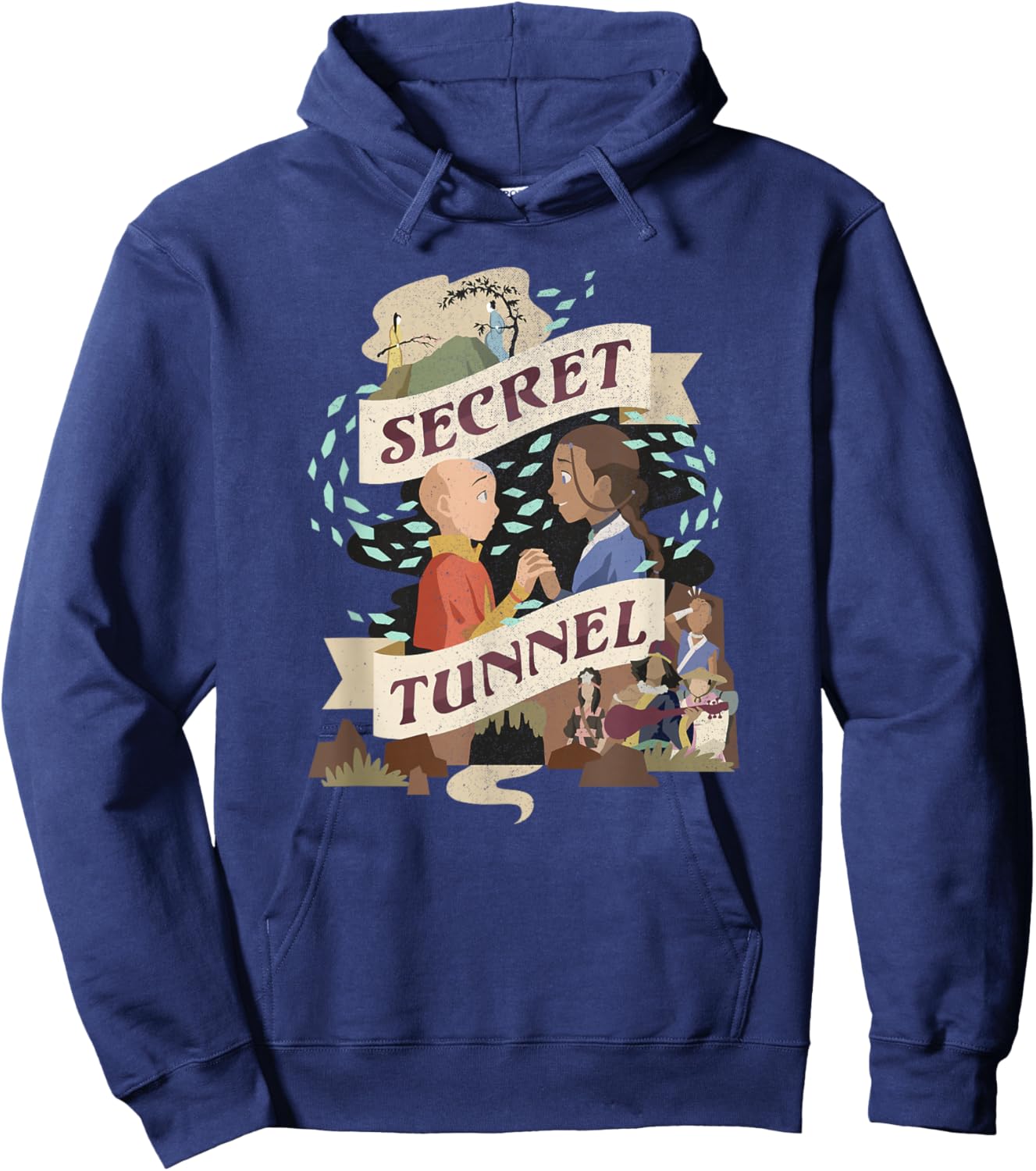 Avatar: The Last Airbender Aang & Katara Secret Tunnel Hoodie - Hoodie | Navy