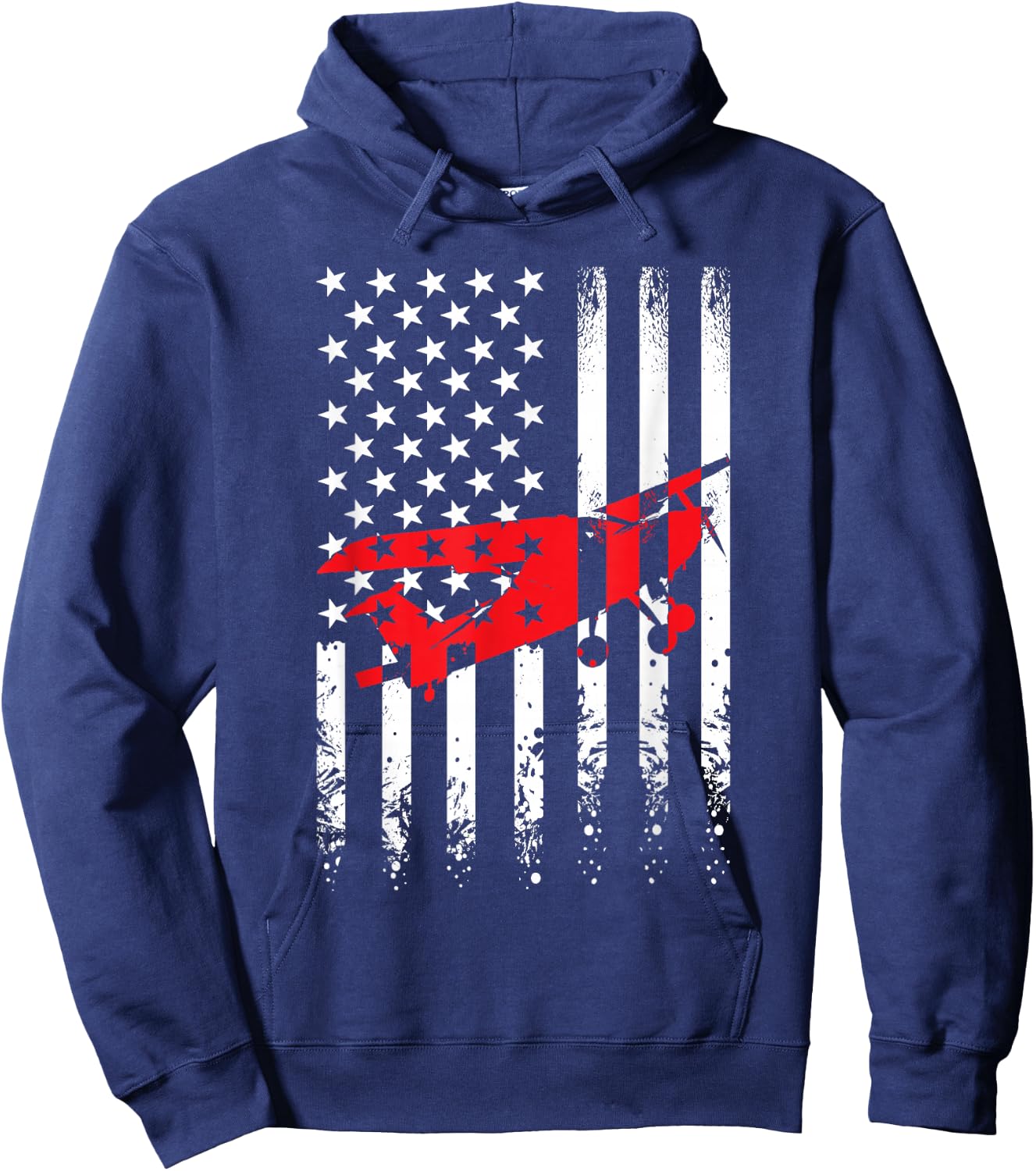 USA American Flag Airplane Pilot Aviator Planes 4th of July Women Girls Kids Men Hoodie - Hoodie | Navy