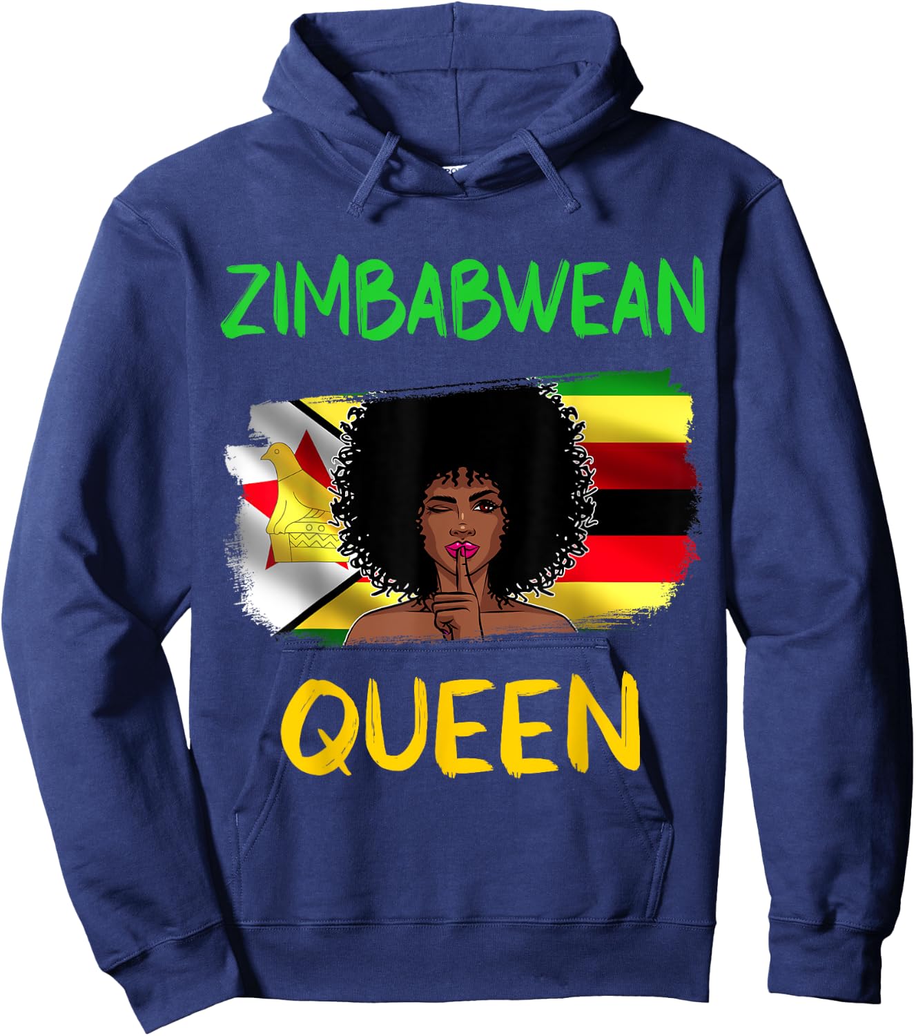 Zimbabwean Queen Zimbabwe Flag Zimbabwean Girl Pride Hoodie - Hoodie | Navy