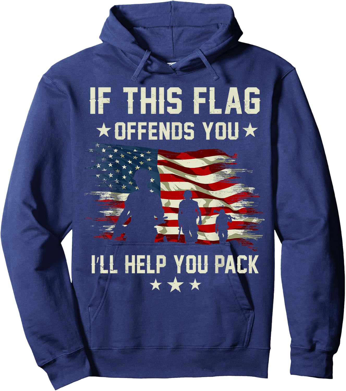 Sacrificed If This Flag Offends You I'll Help You Pack Army Veteran Hoodie - Hoodie | Navy