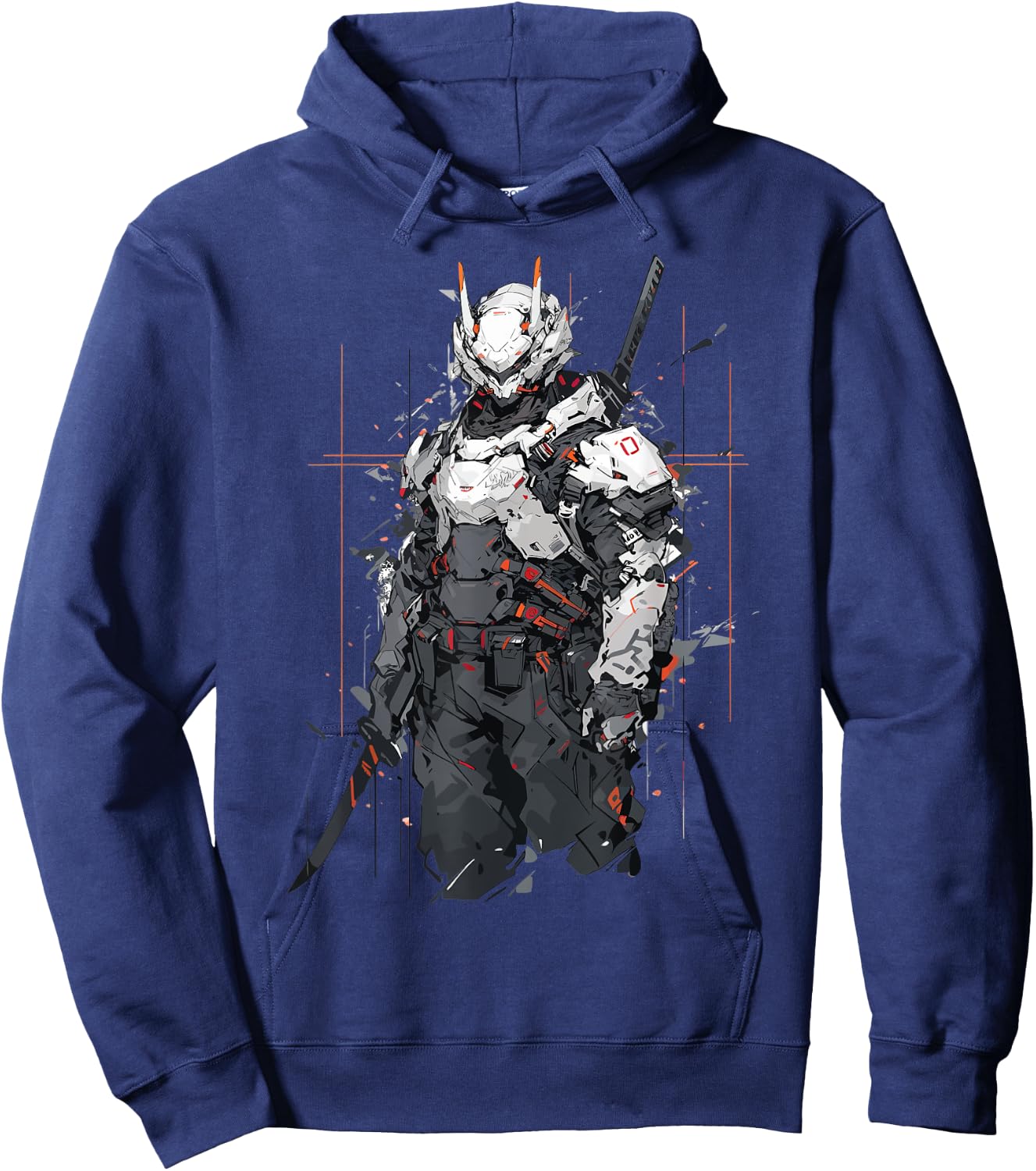 Ninja Shinobi Cyborg Warrior Robotic Anime Manga Comic Style Hoodie - Hoodie | Navy