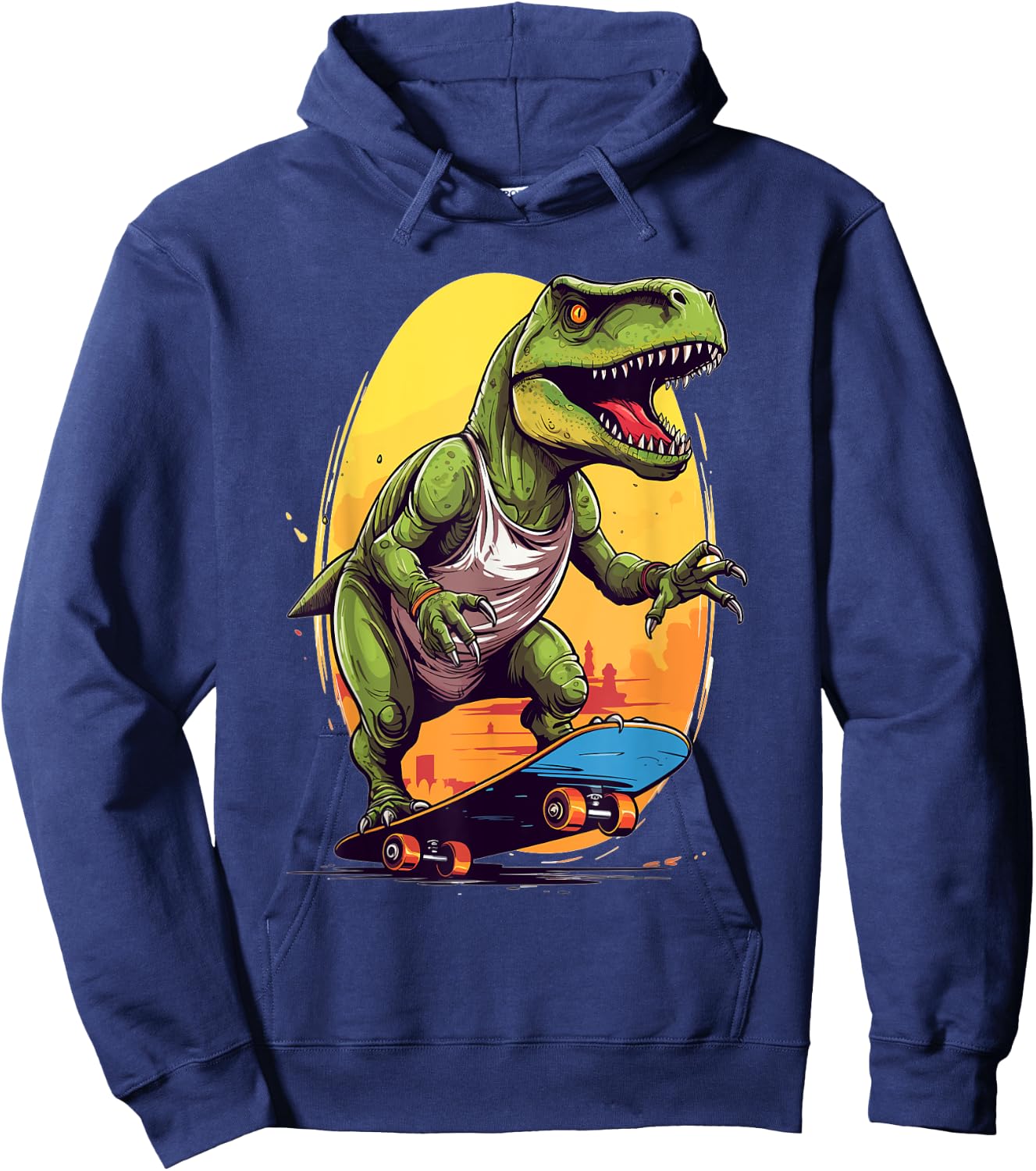 T-Rex Skater - Skateboard Skateboarder Skateboarding Hoodie - Hoodie | Navy