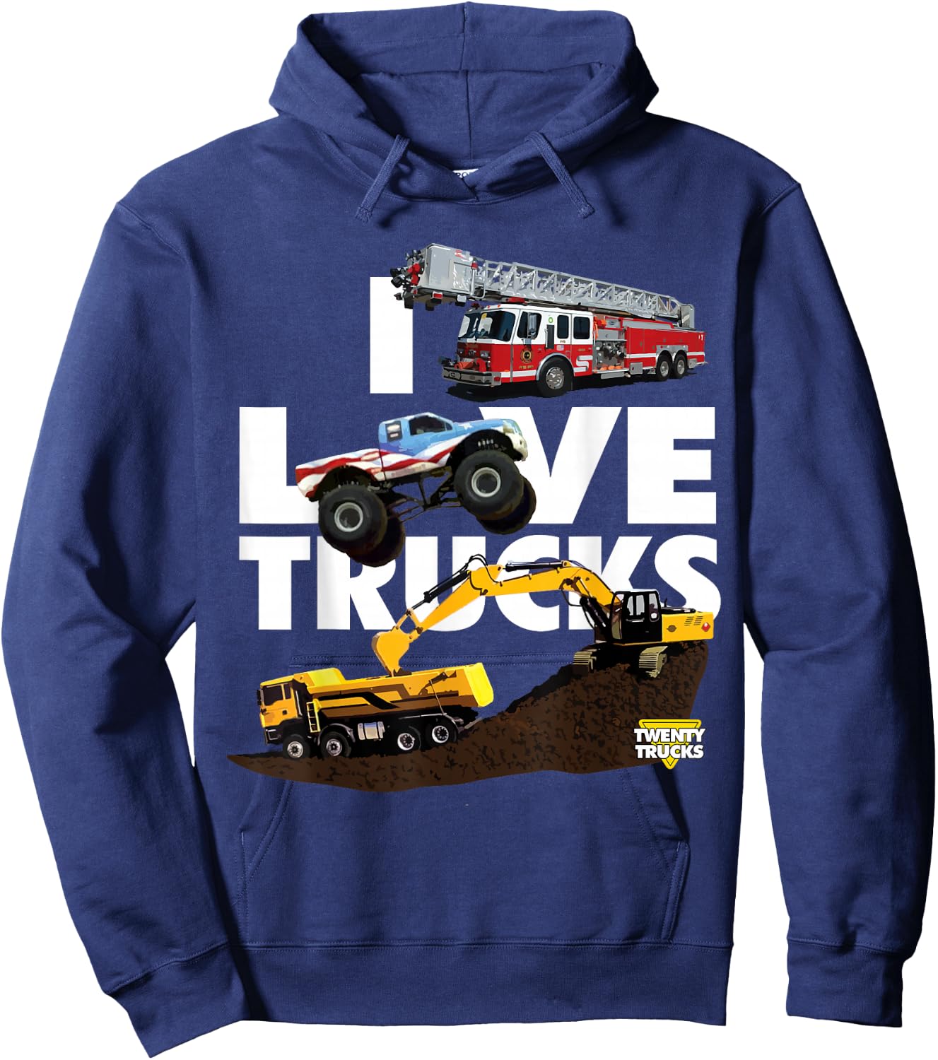 I Love Trucks Hoodie - Hoodie | Navy