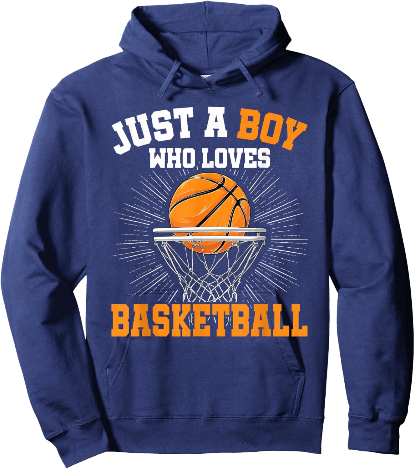 Just A Boy Who Loves Basketball Player Boys Kids Hoodie - Hoodie | Navy