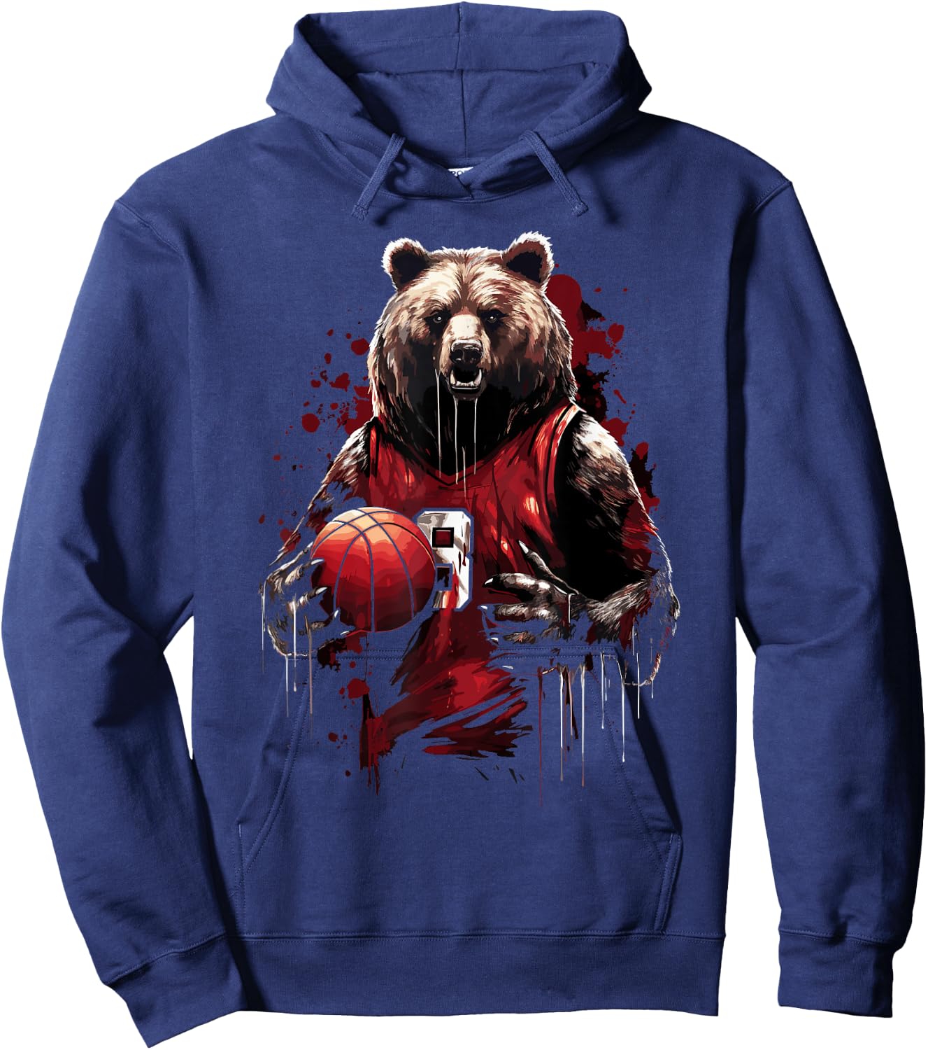 Cute teddy bear playing basketball Sport Women Kids Hoodie - Hoodie | Navy