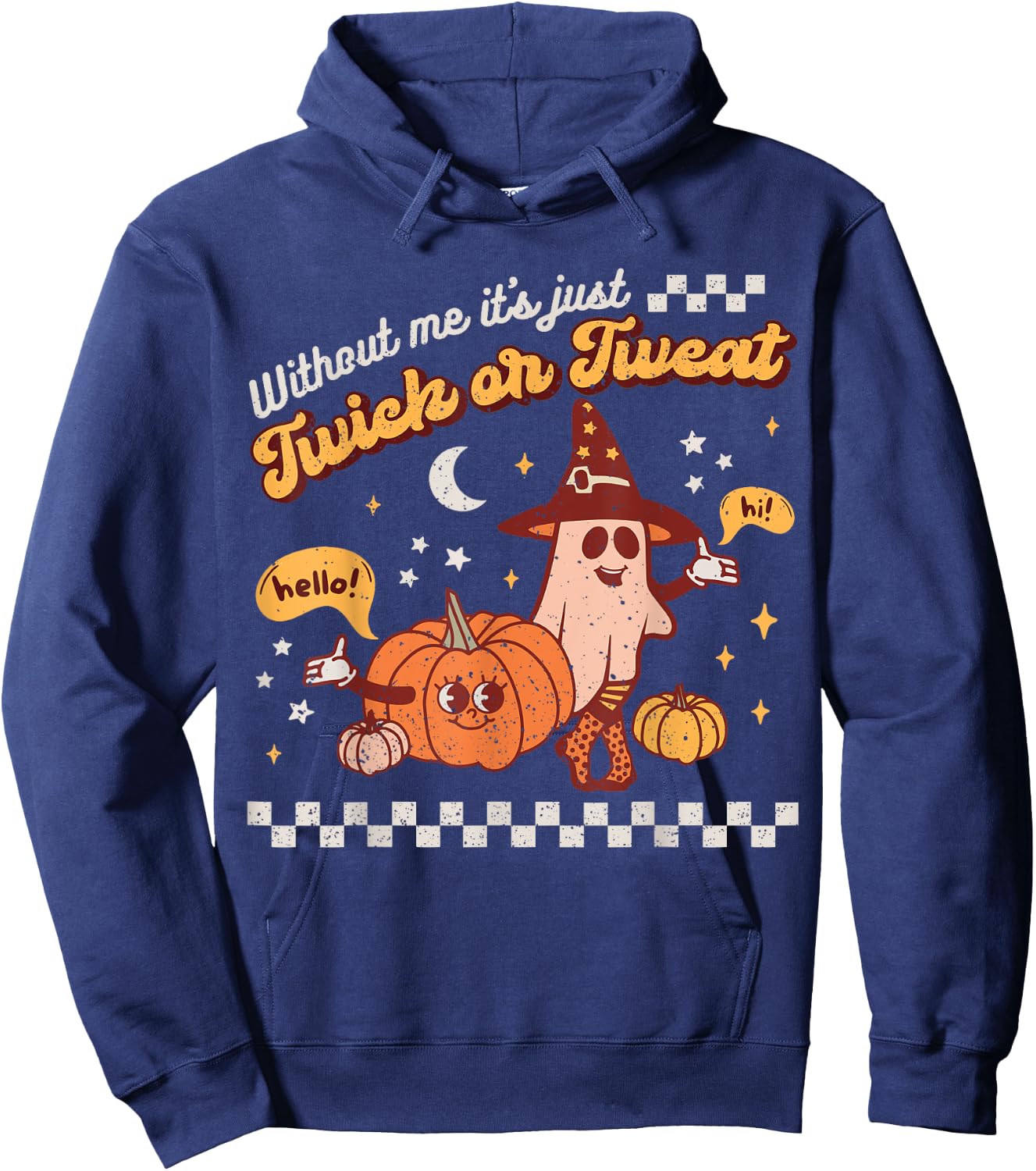Speech Therapy Retro Spooky Fall Pumpkin Pathologist Season Hoodie - Hoodie | Navy