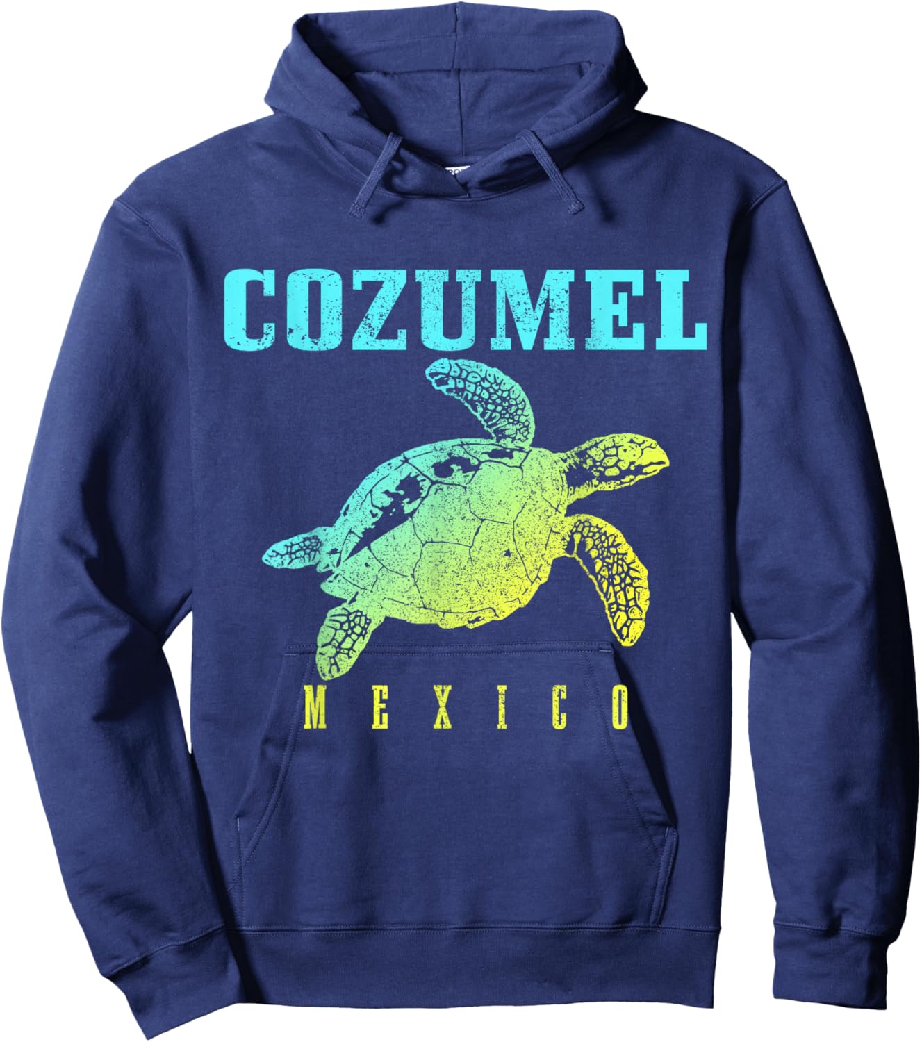 Cozumel Beach Mexico Sea Turtle Surfer Scuba Diving Hoodie - Hoodie | Navy