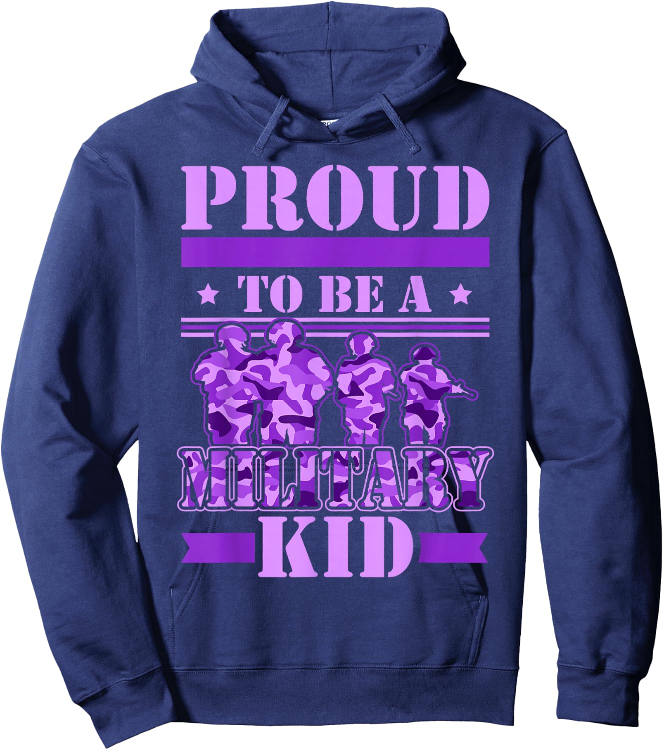 Proud To Be A Military Kid Military Child Month Kids Hoodie - Hoodie | Navy