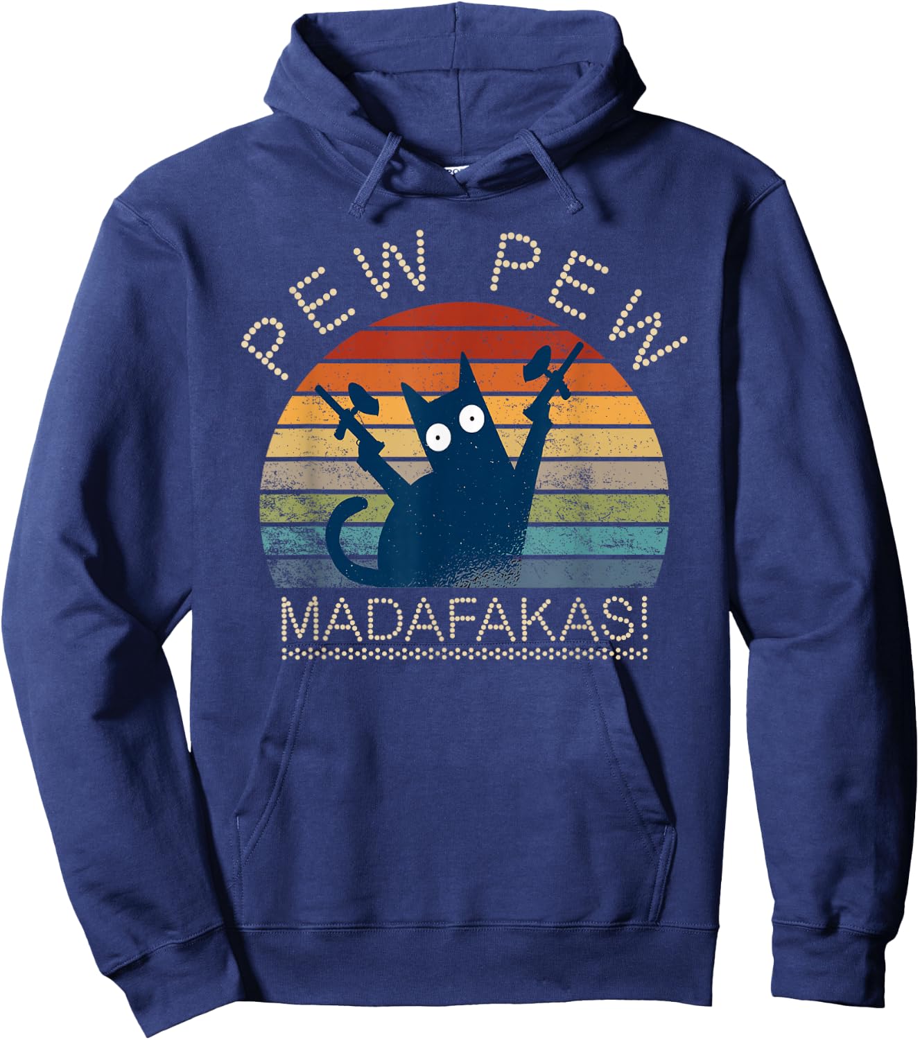 Paintball Cat Pew Pew Madafakas Crazy Cat Funny Paintball Hoodie - Hoodie | Navy