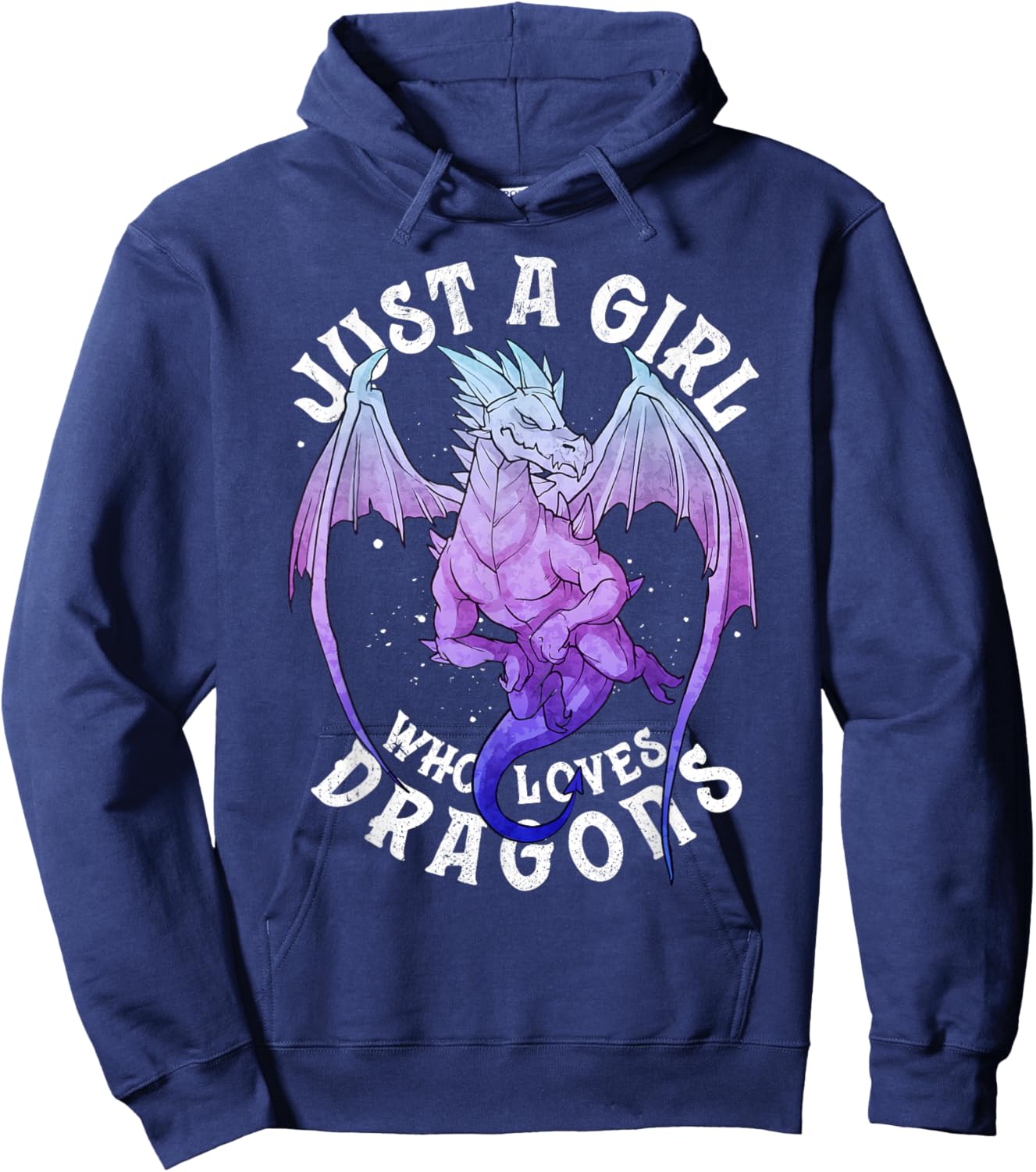 Just a Girl Who Loves Dragons Cute Dragon Women Girl Hoodie - Hoodie | Navy