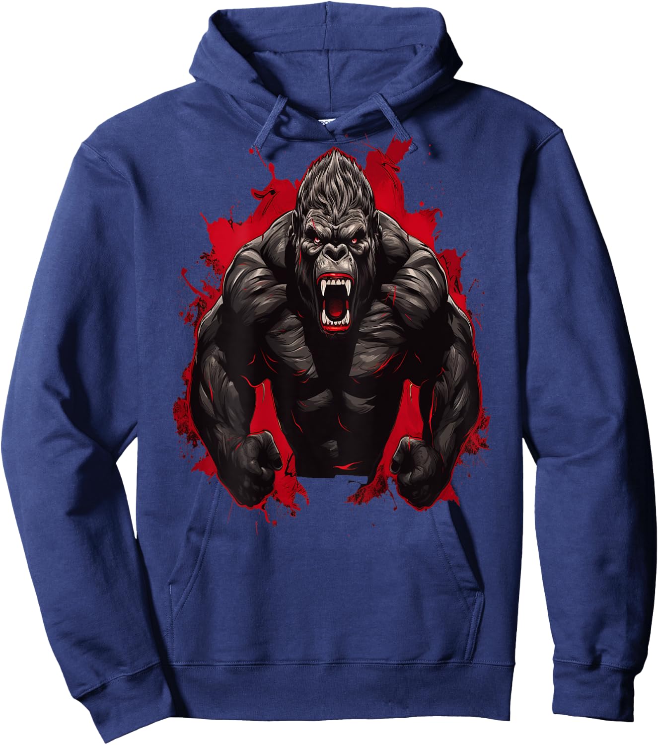 Gorilla Bodybuilding Workout Backprint Gym Hoodie - Hoodie | Navy