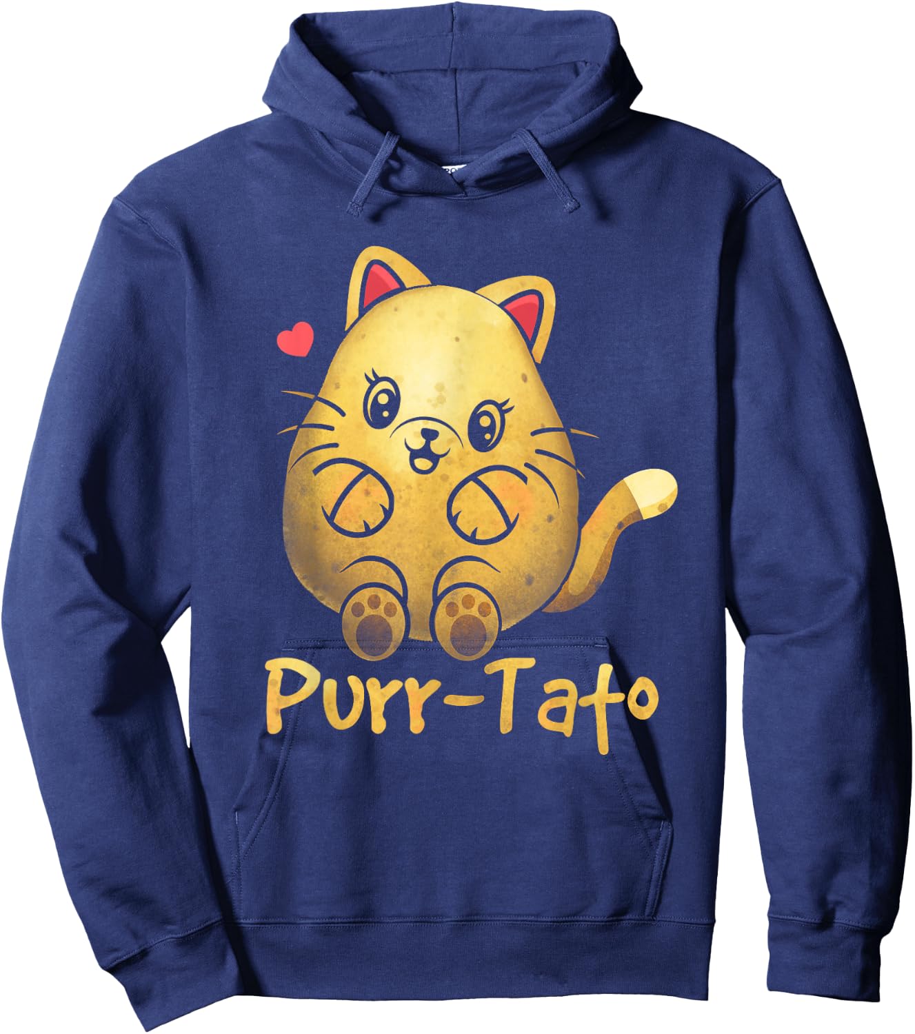 Purrtato Cat Purr Potato Cat Lover Vegetarian Idaho Potatoes Hoodie - Hoodie | Navy