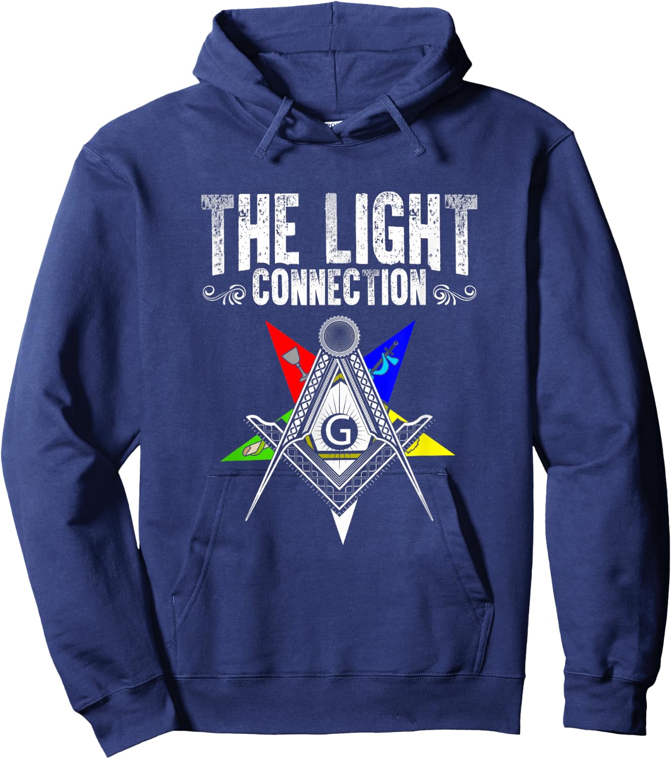 Light Connection OES Masonry Freemasonry Masonic Freemason Hoodie - Hoodie | Navy