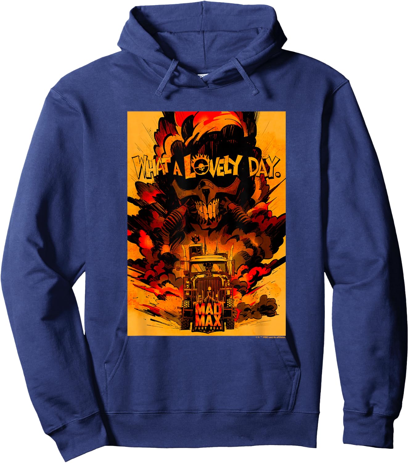 WB100 Mad Max Fury Road What A Lovely Day Dystopian Comic Hoodie - Hoodie | Navy