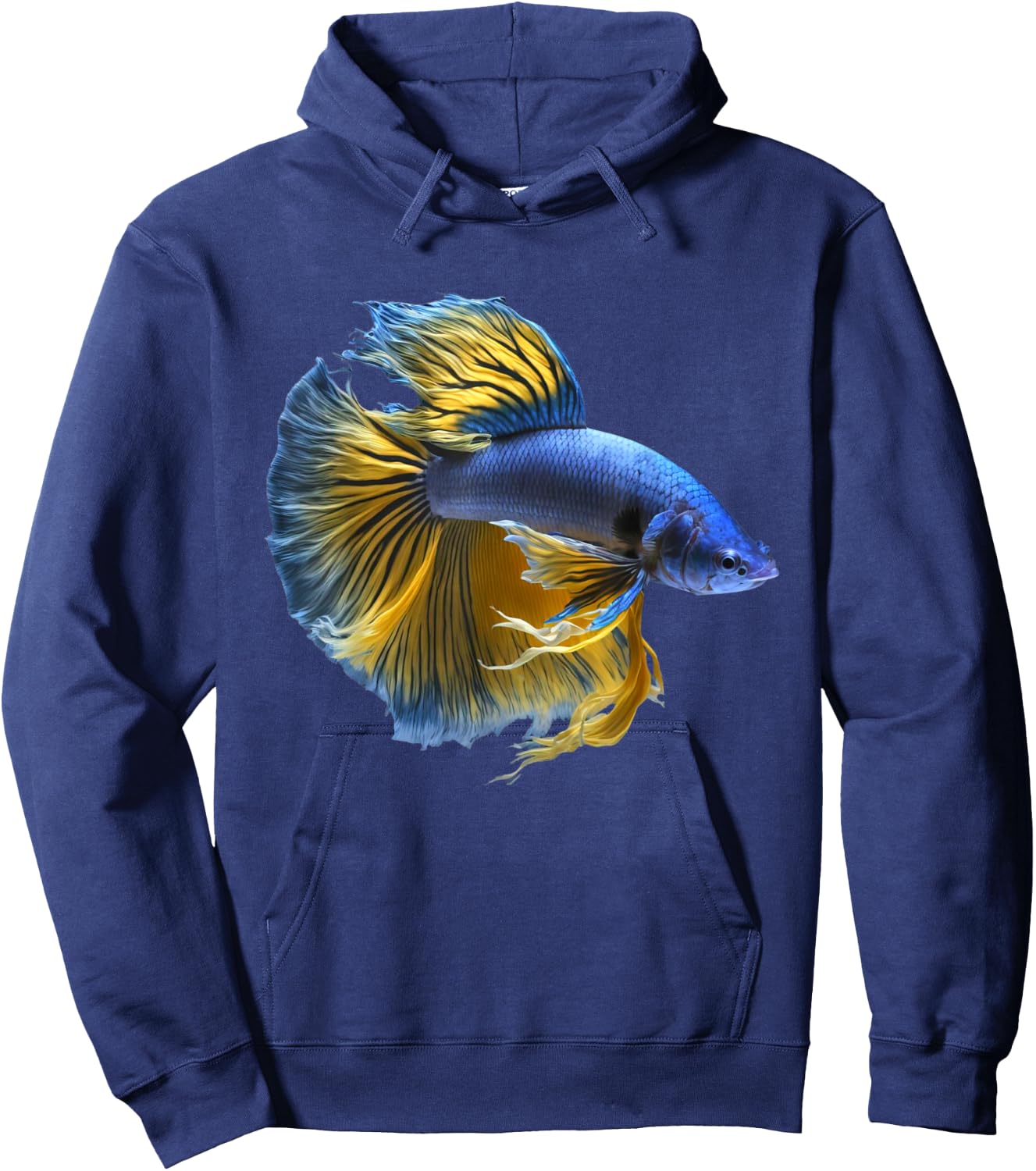 Yellow & blue Siamese fighting Betta fish Aquarium Owner Hoodie - Hoodie | Navy
