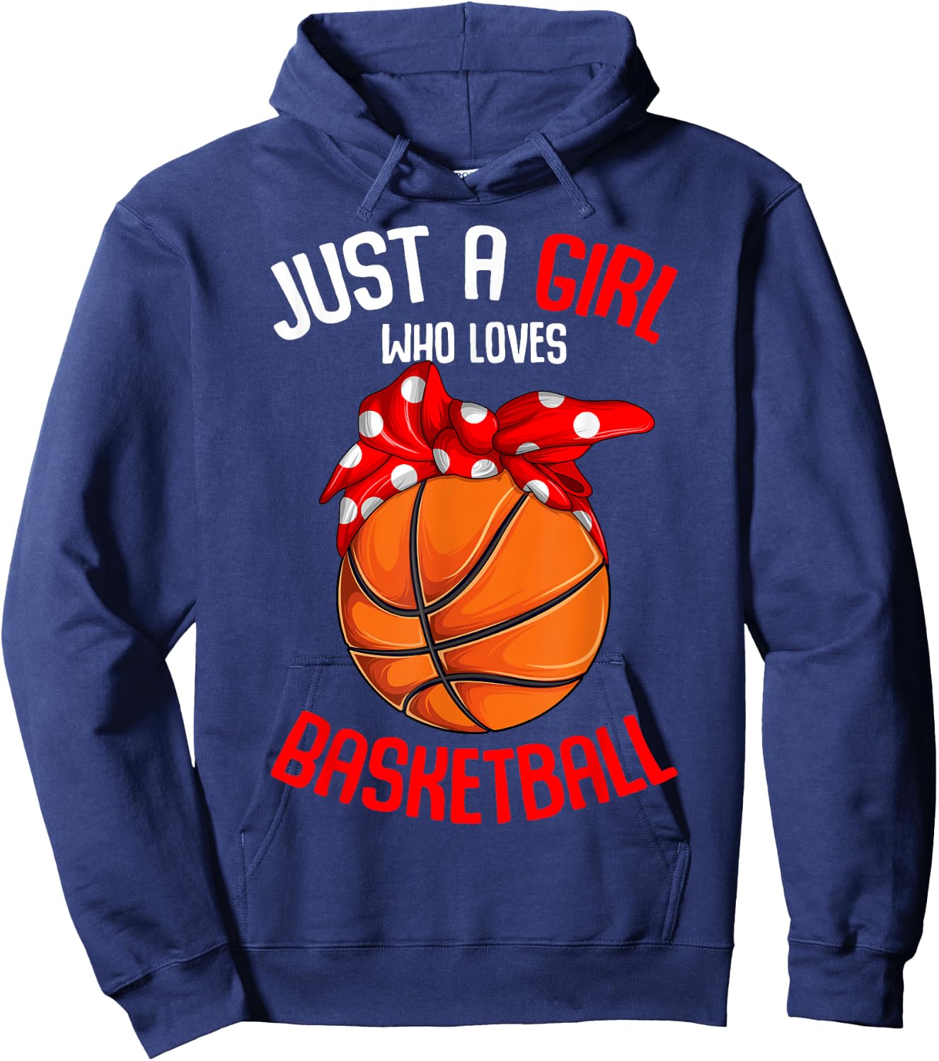 Just a Girl who Loves Basketball Girl Kids Girls Small Hoodie - Hoodie | Navy