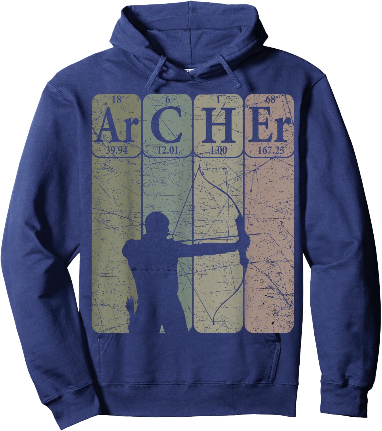 Archer Periodic Table Elements Bow Hunting Archery Vintage Hoodie - Hoodie | Navy