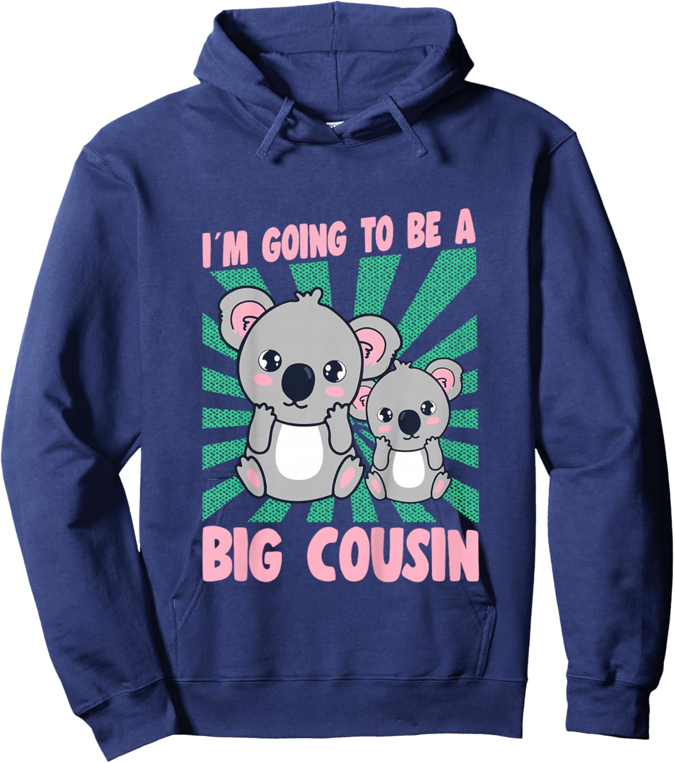 Kids I Will Be A Big Cousin Koala Graphic Big Cousin Hoodie - Hoodie | Navy